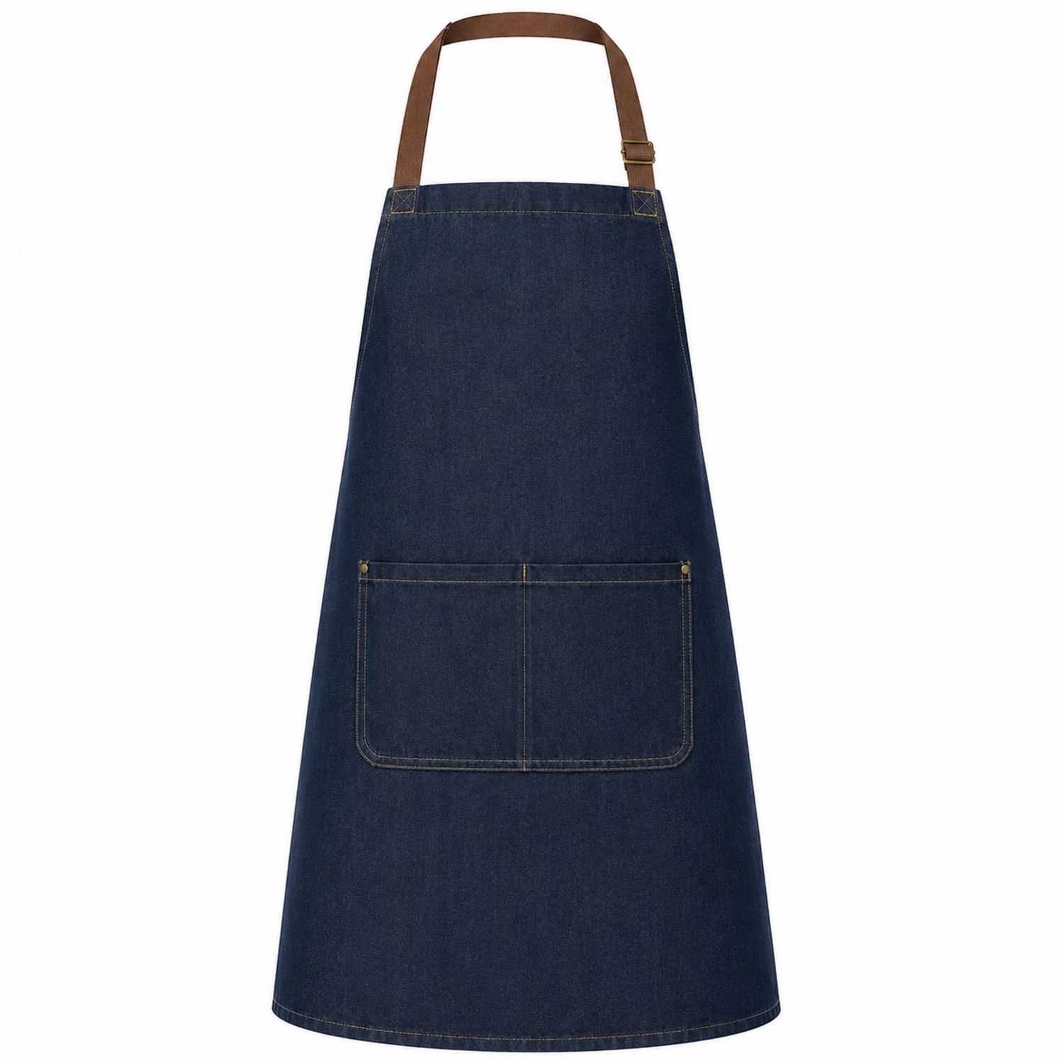 Grembiule da Cucina in Denim Blu con Tasche Regolabili