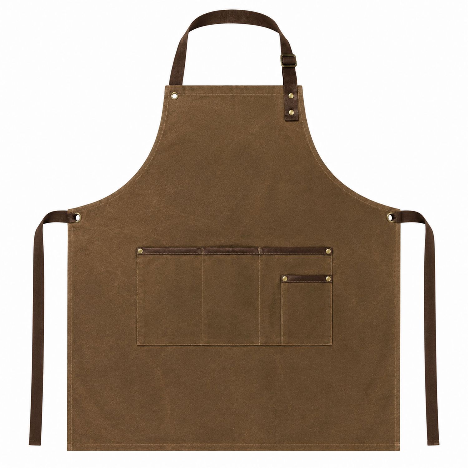 Grembiule Marrone con Tasche Multiple per Cucina e Lavoro