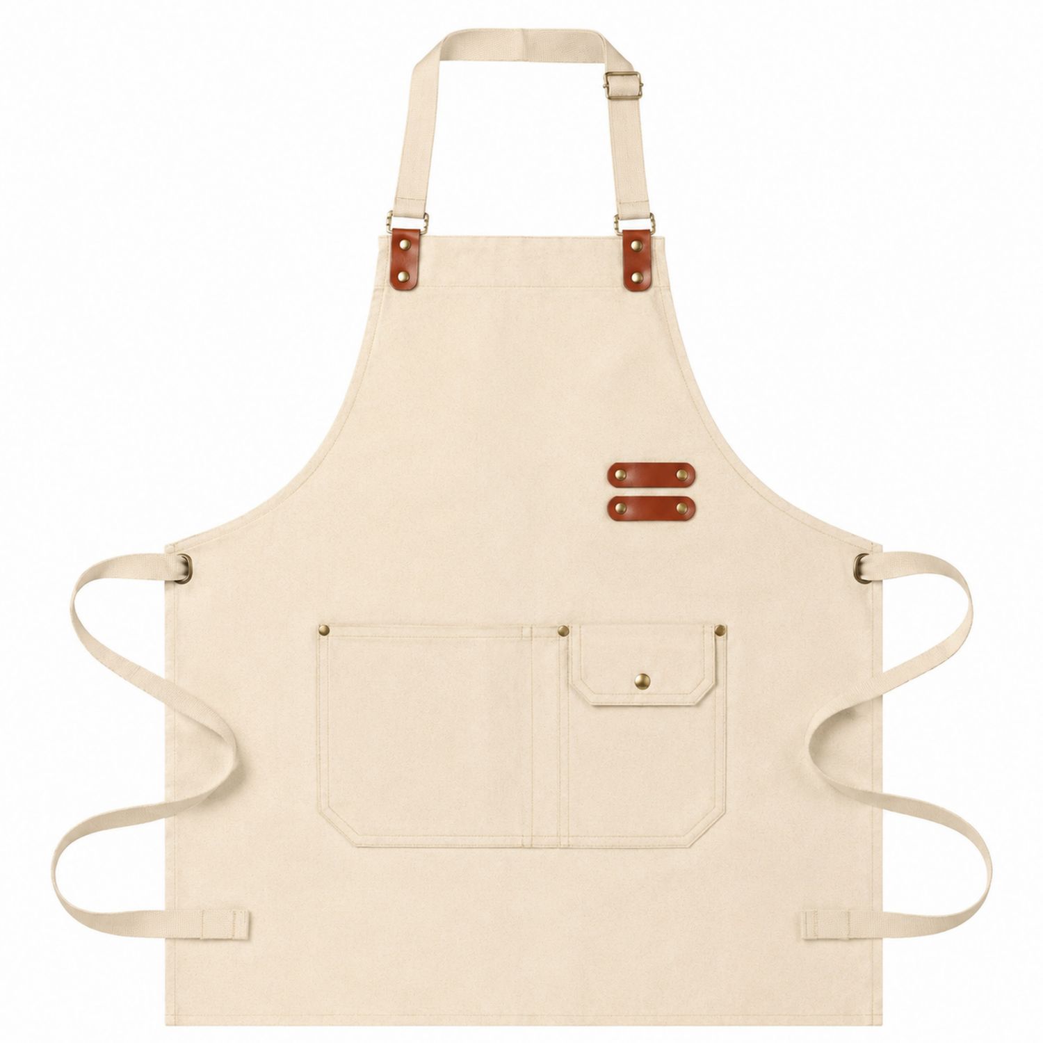 Grembiule Beige Regolabile con Tasche