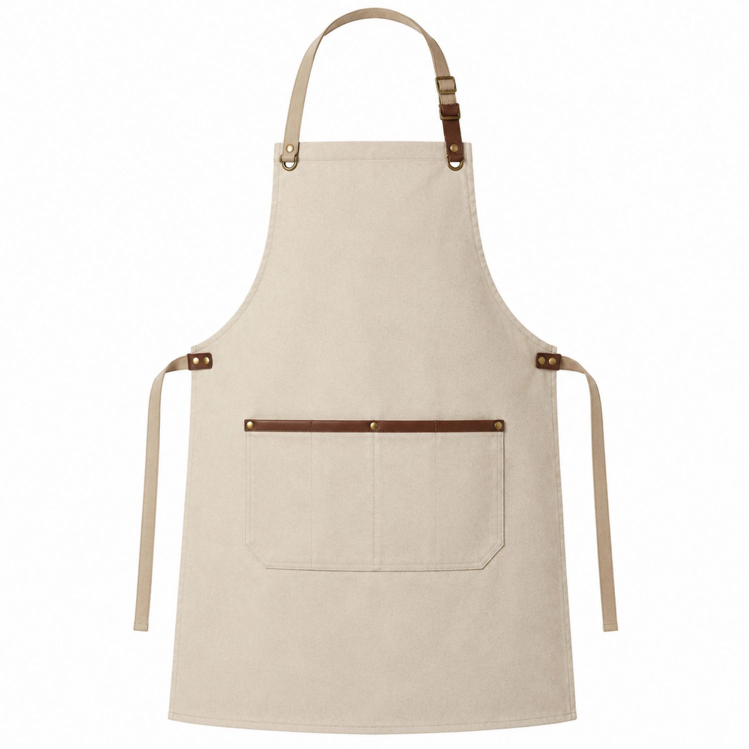 Grembiule da Cucina con Tasche Beige e Dettagli Eleganti