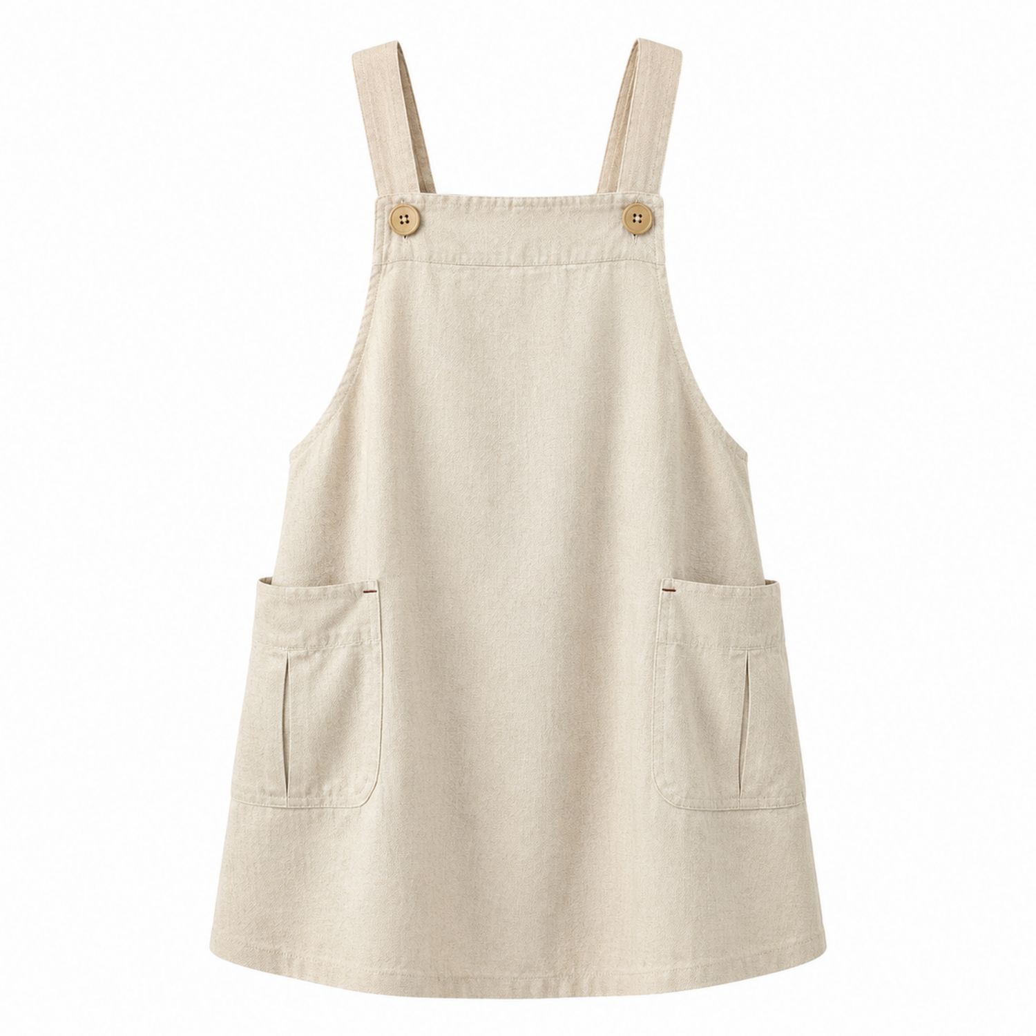 Grembiule Beige con Tasche e Spalline Regolabili