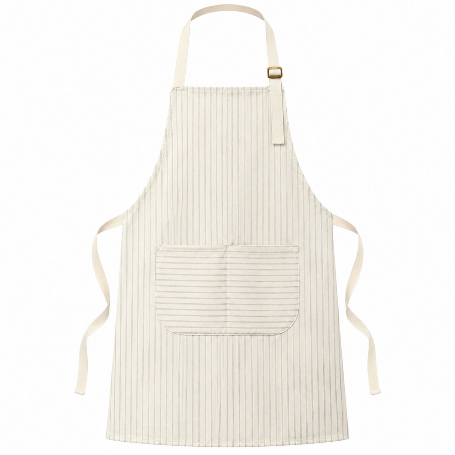 Grembiule da Cucina Regolabile con Tasche Beige a Righe