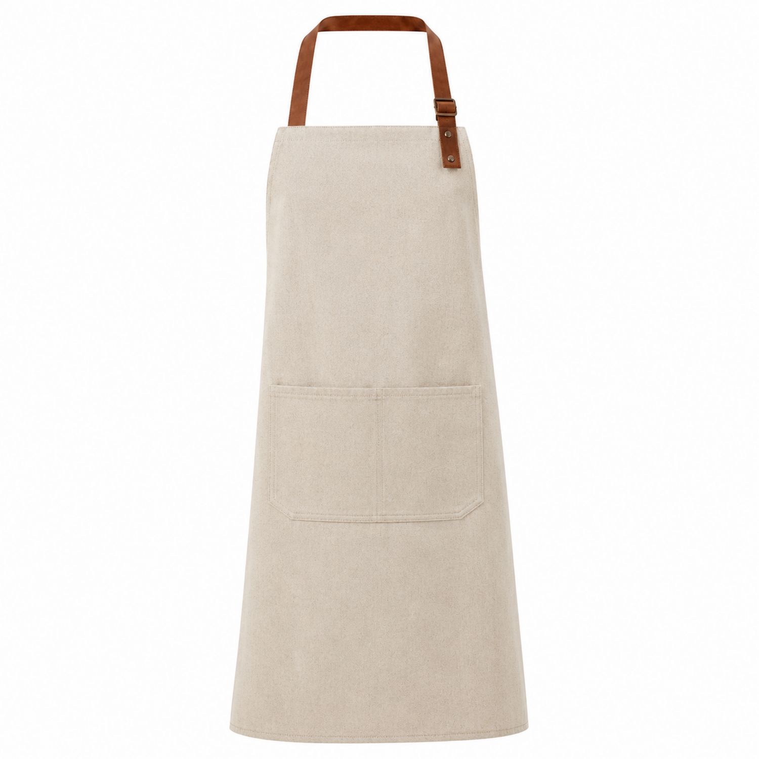 Grembiule da Cucina Beige con Cinturino Regolabile e Tasca Frontale