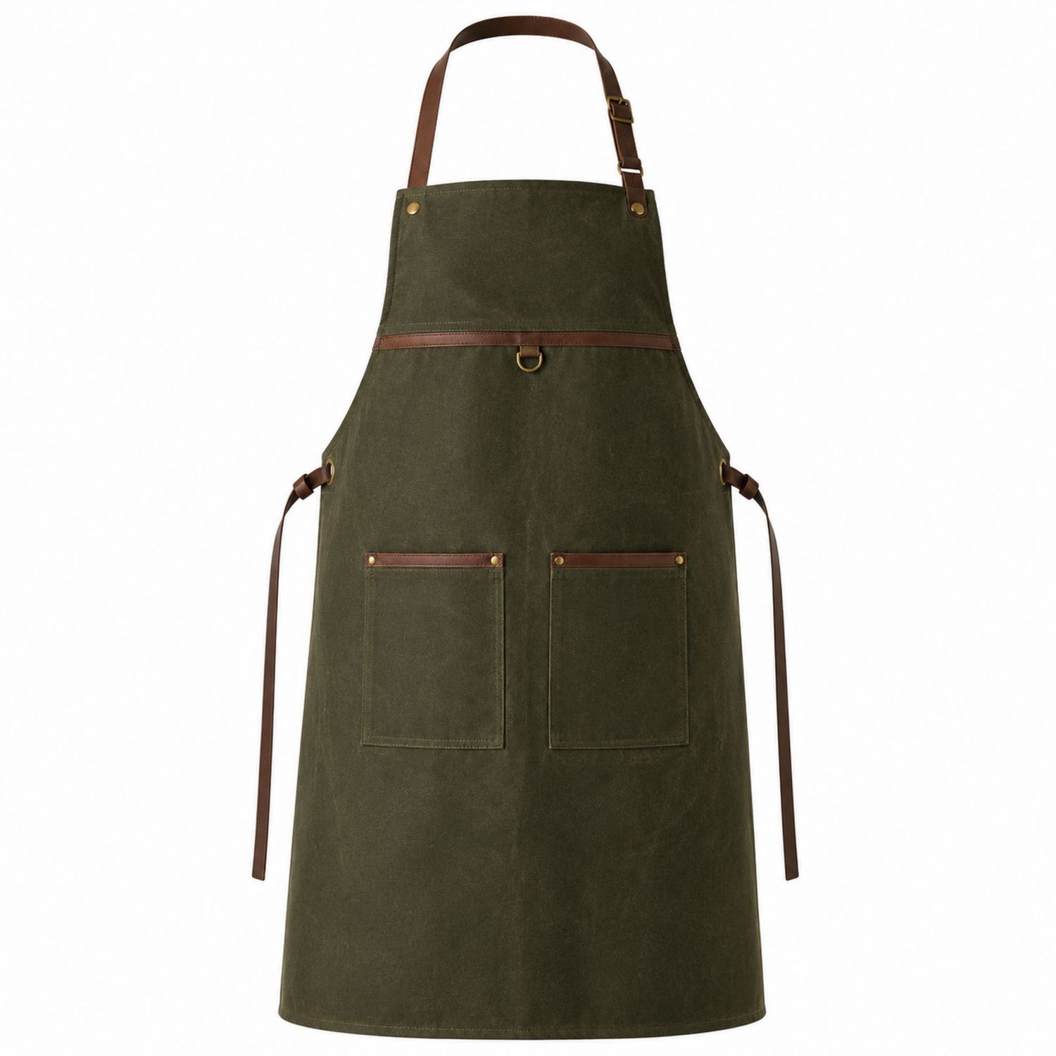 Grembiule da Cucina Verde Regolabile con Tasche
