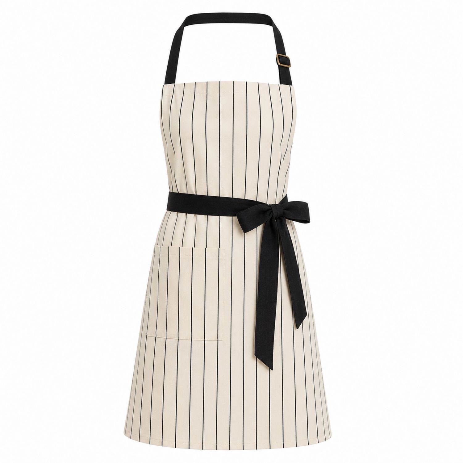 Grembiule da cucina regolabile a righe Beige e Nero
