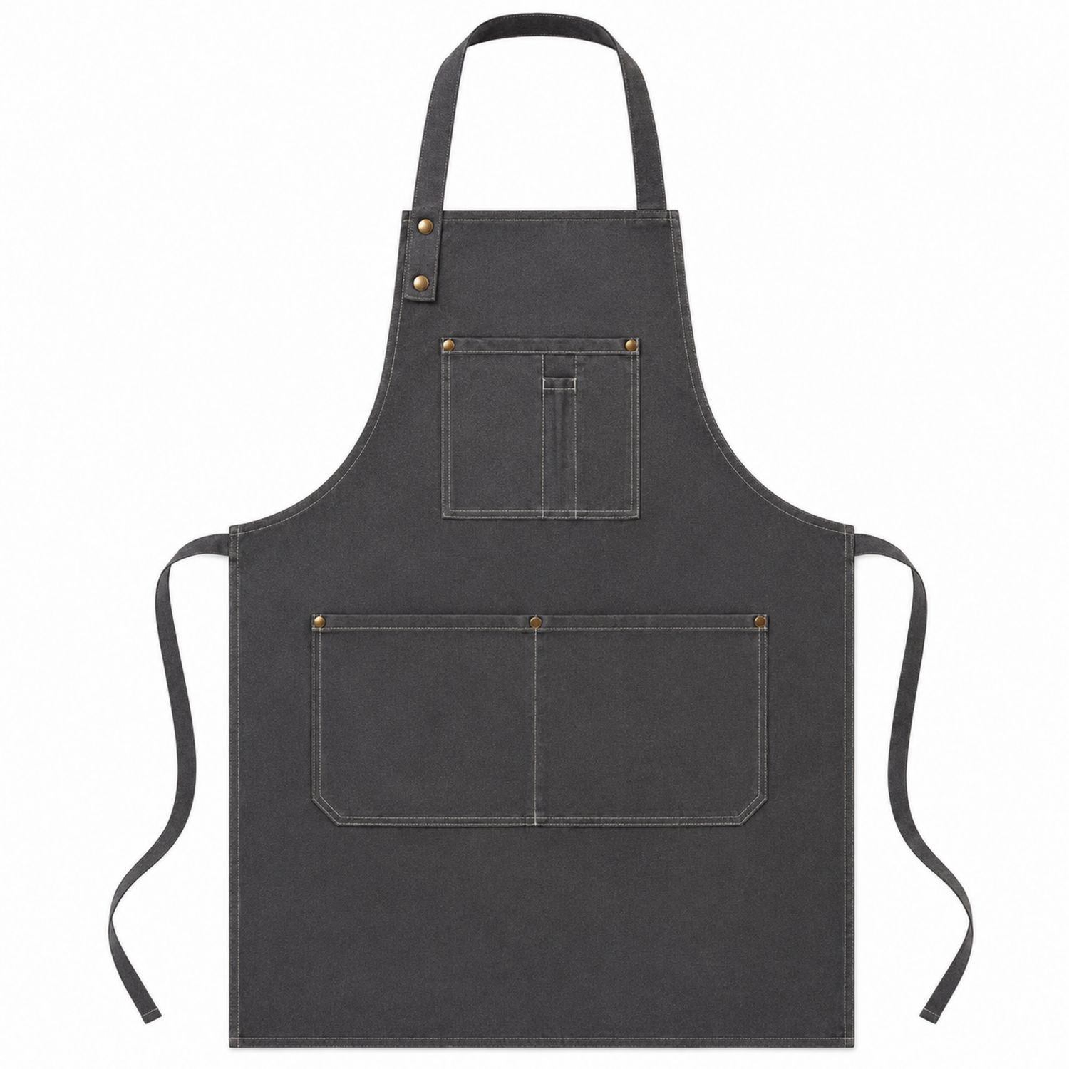 Grembiule da Cucina Grigio Scuro Regolabile con Tasche