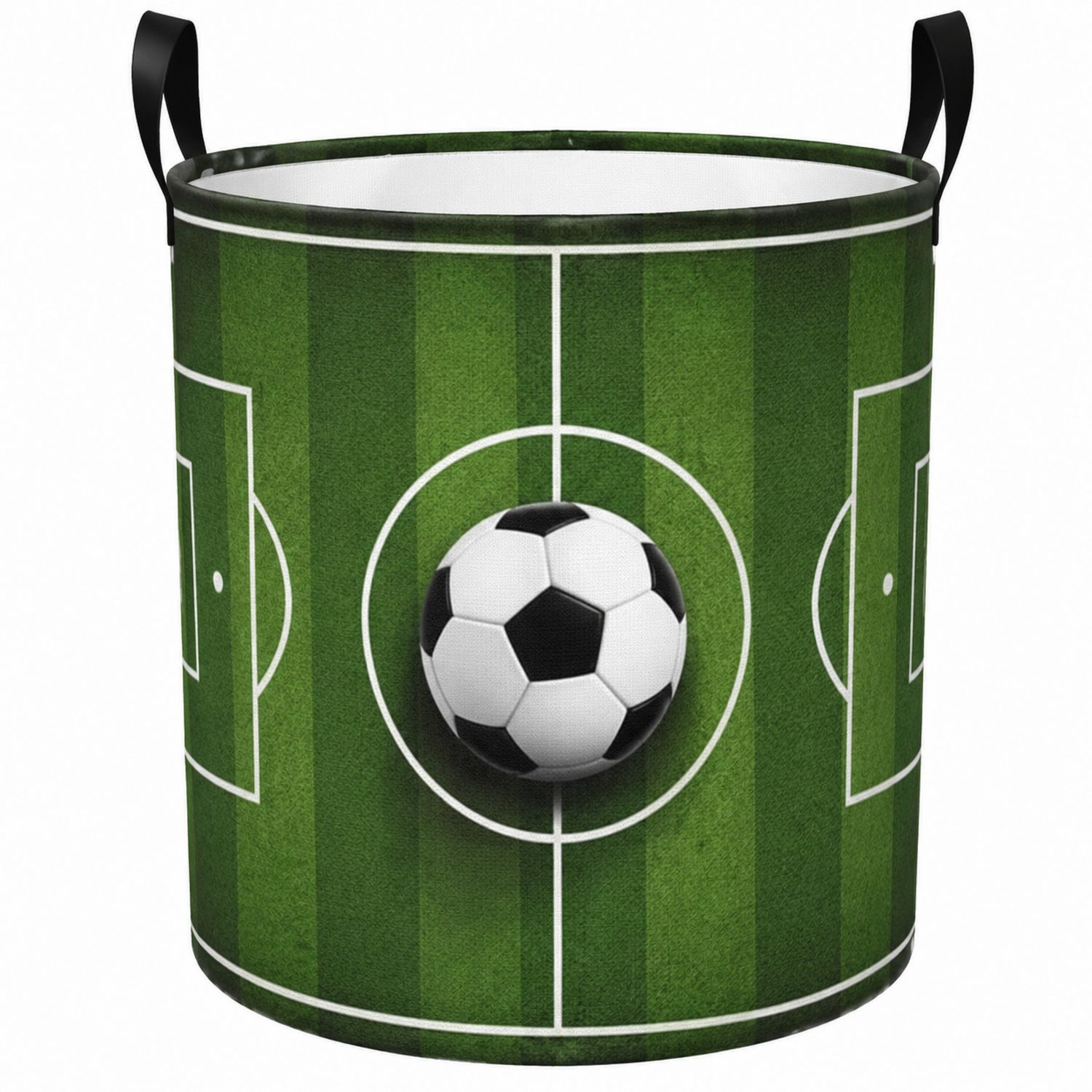 Cesto Portabiancheria Calcio Verde con Manici Resistenti-lunavioliving