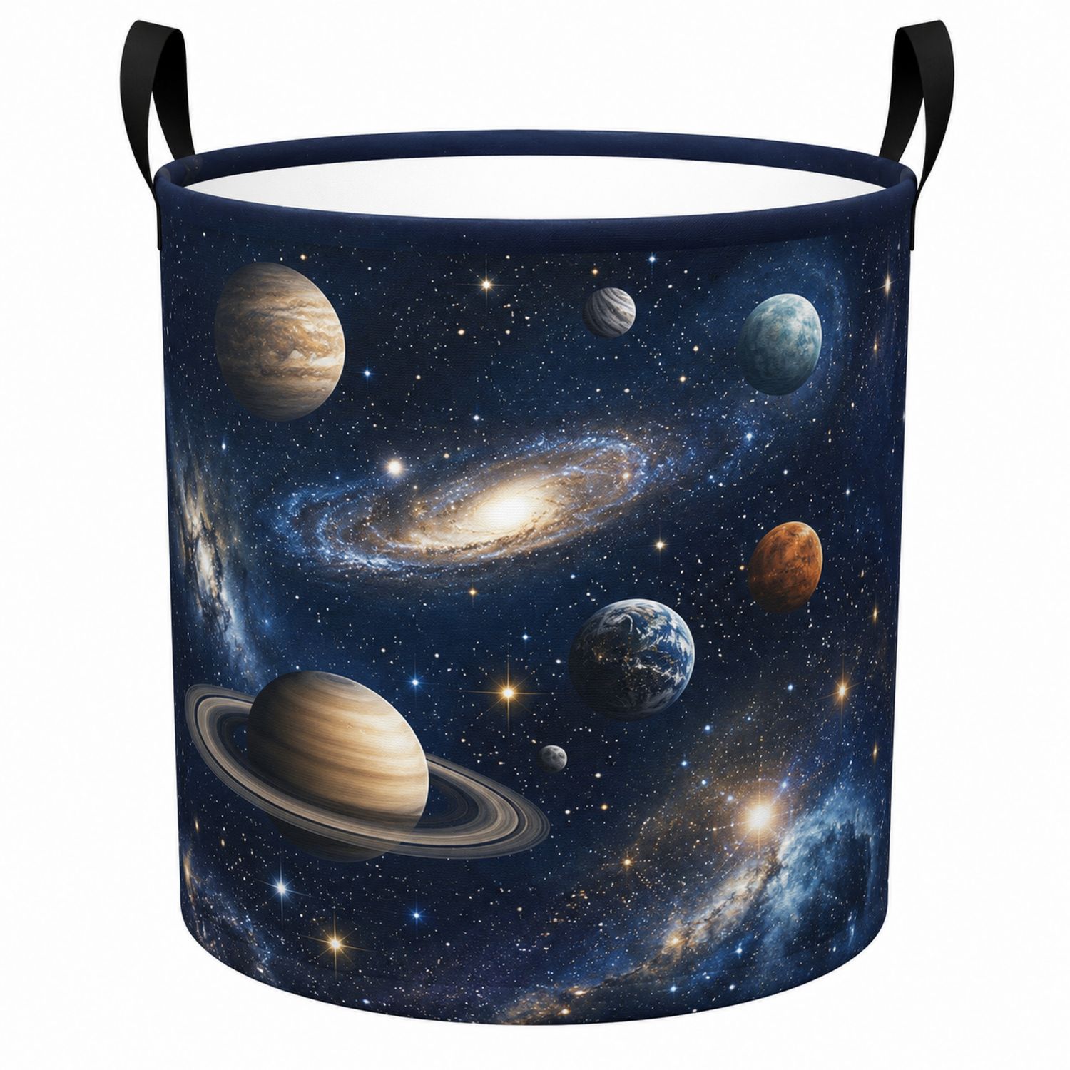 Cesto Portaoggetti Rotondo Galassia Blu 40L-lunavioliving