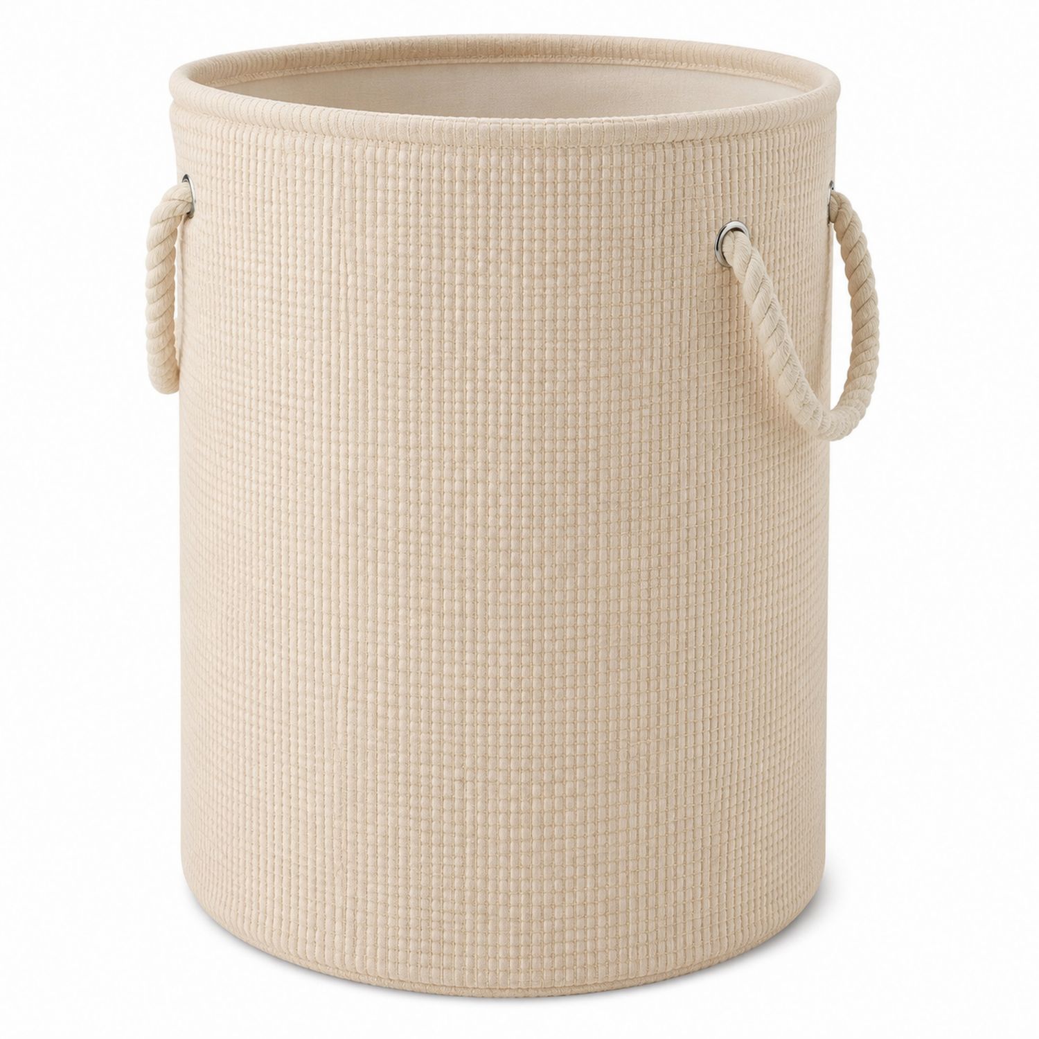 Cesto cilindrico beige con manici 50x60 cm-lunavioliving