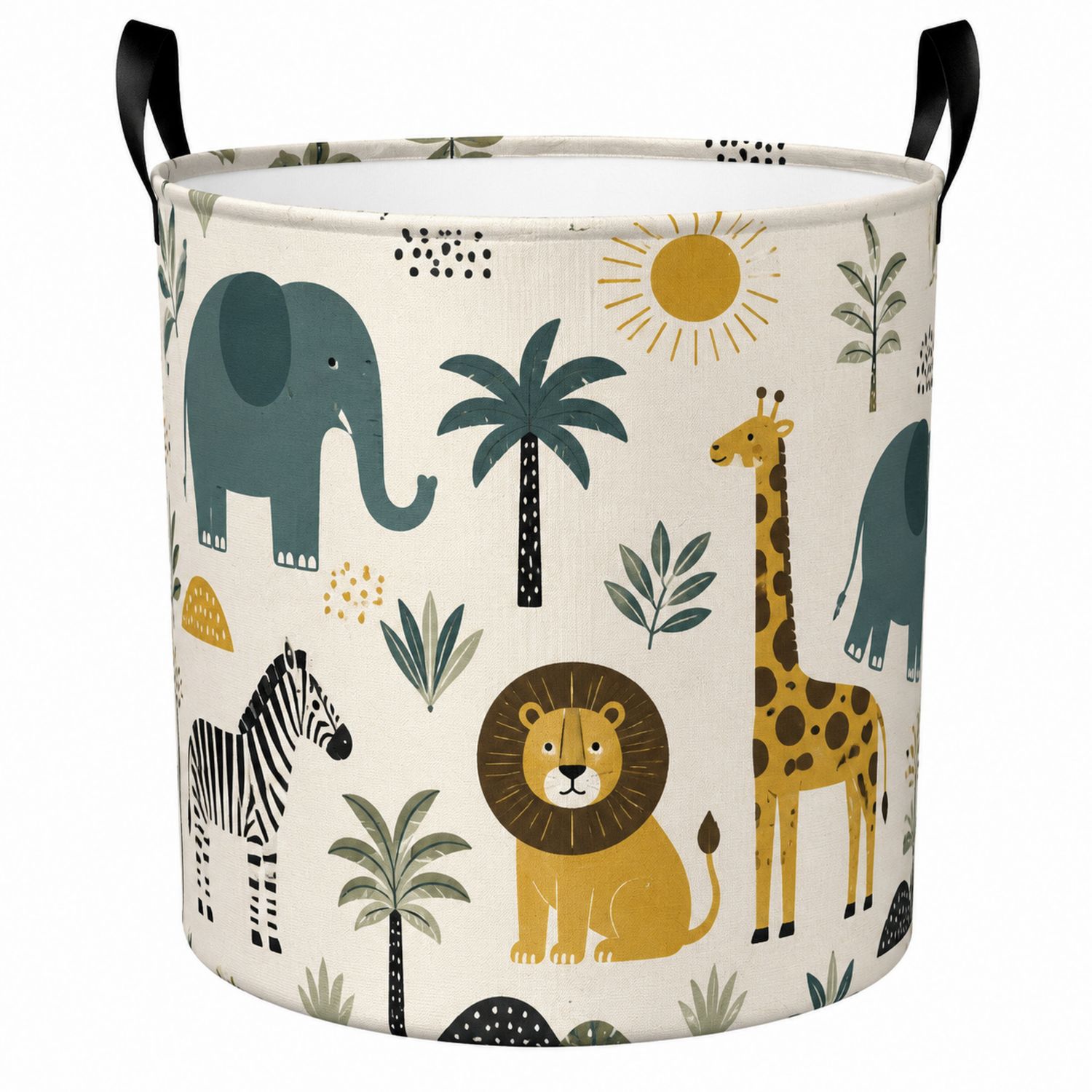 Cesto Portabiancheria Animali della Giungla 55L Multicolore-lunavioliving