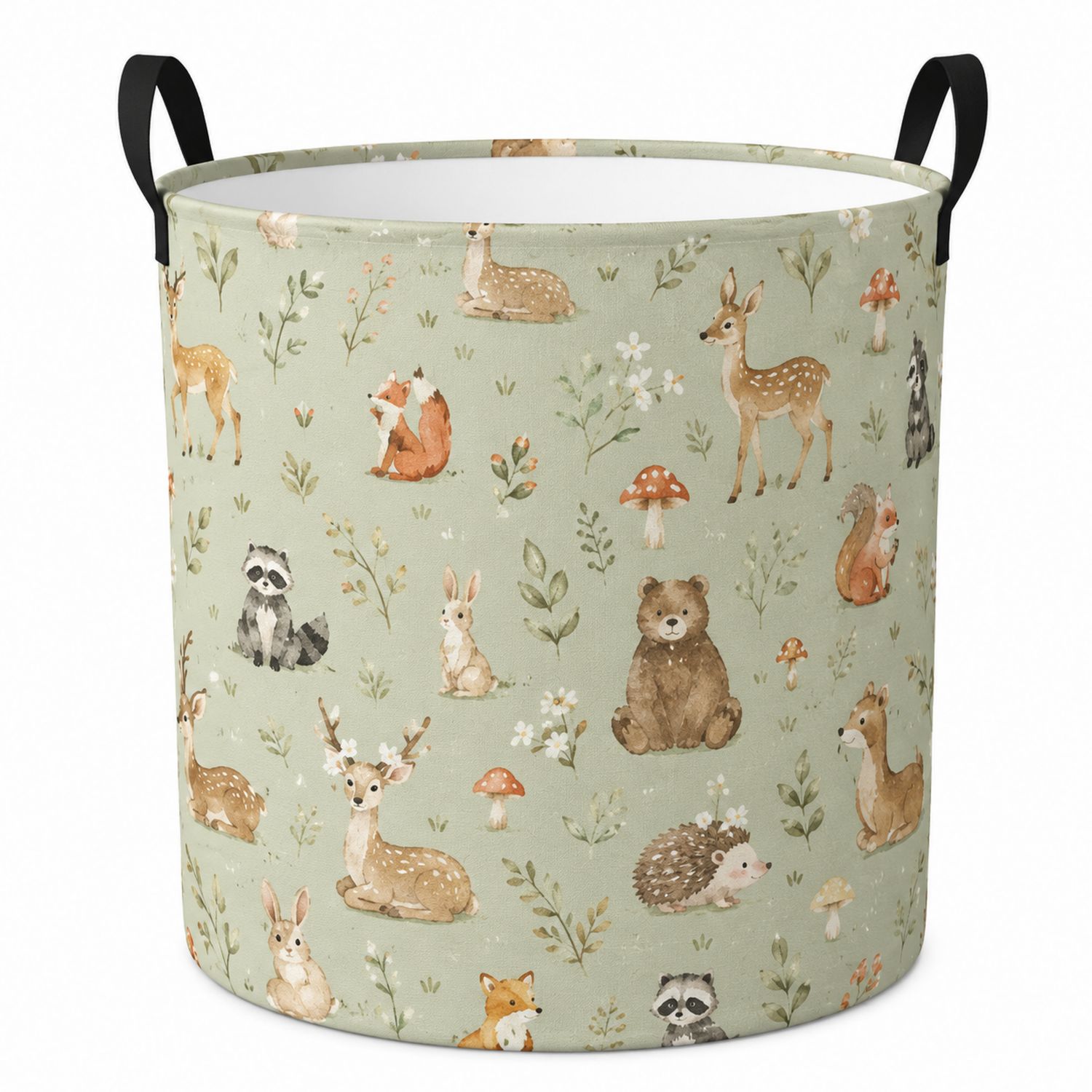 Cesto Portaoggetti con Animali della Foresta - Verde-lunavioliving