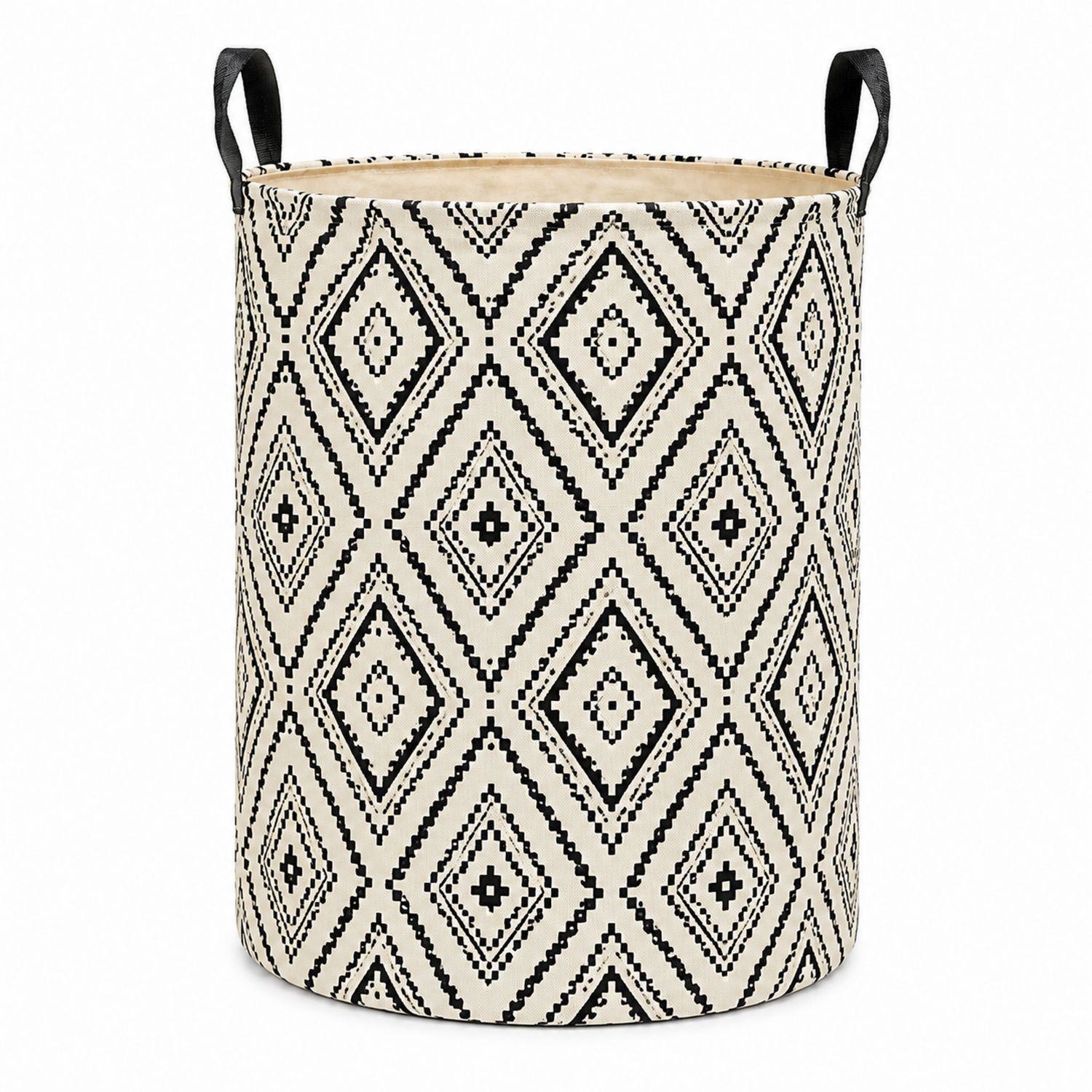 Cesto Portaoggetti Geometrico Bianco e Nero 40x50cm-lunavioliving