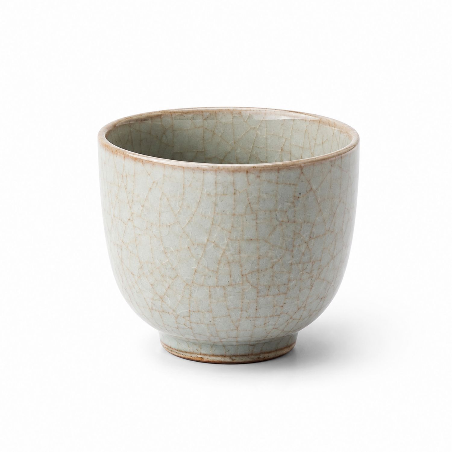 Taza de Cerámica Gris Claro 200ml con Acabado Craquelado