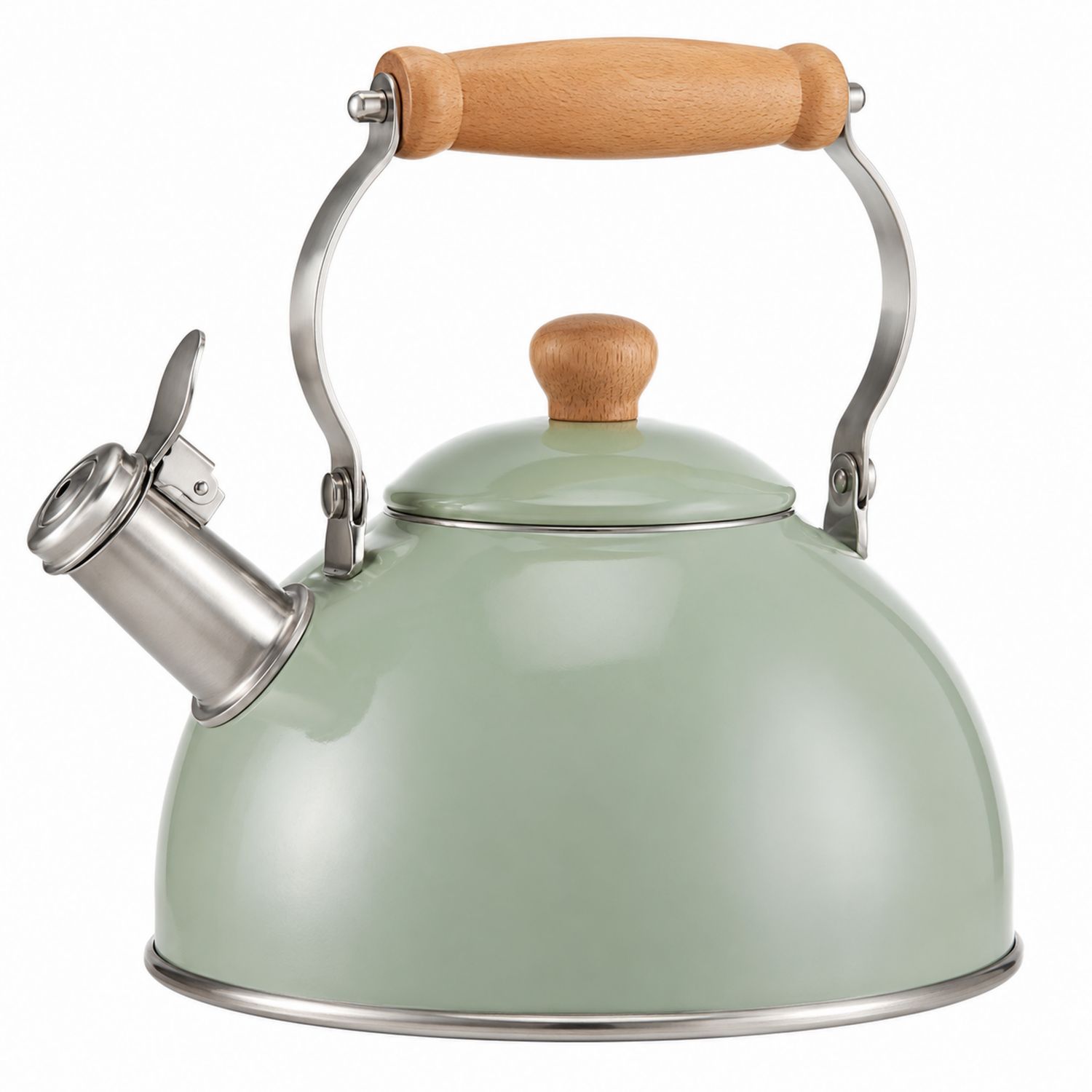 Hervidor Verde 1500ml con Mango de Madera