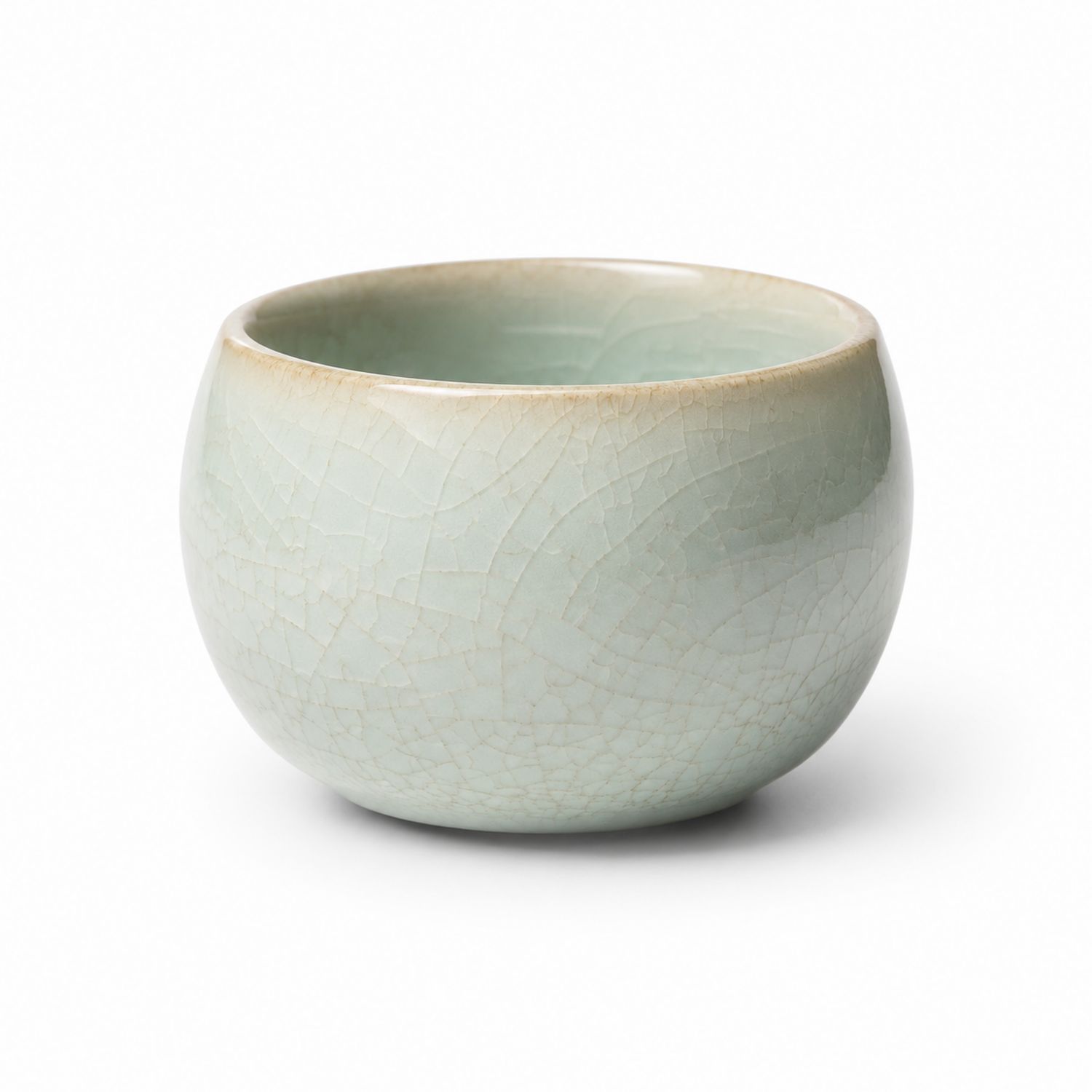 Taza de Cerámica Verde Vidriada Craquelada 250ml