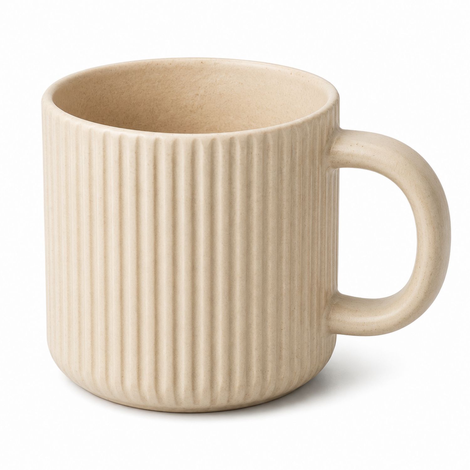 Taza de cerámica texturizada beige 350ml