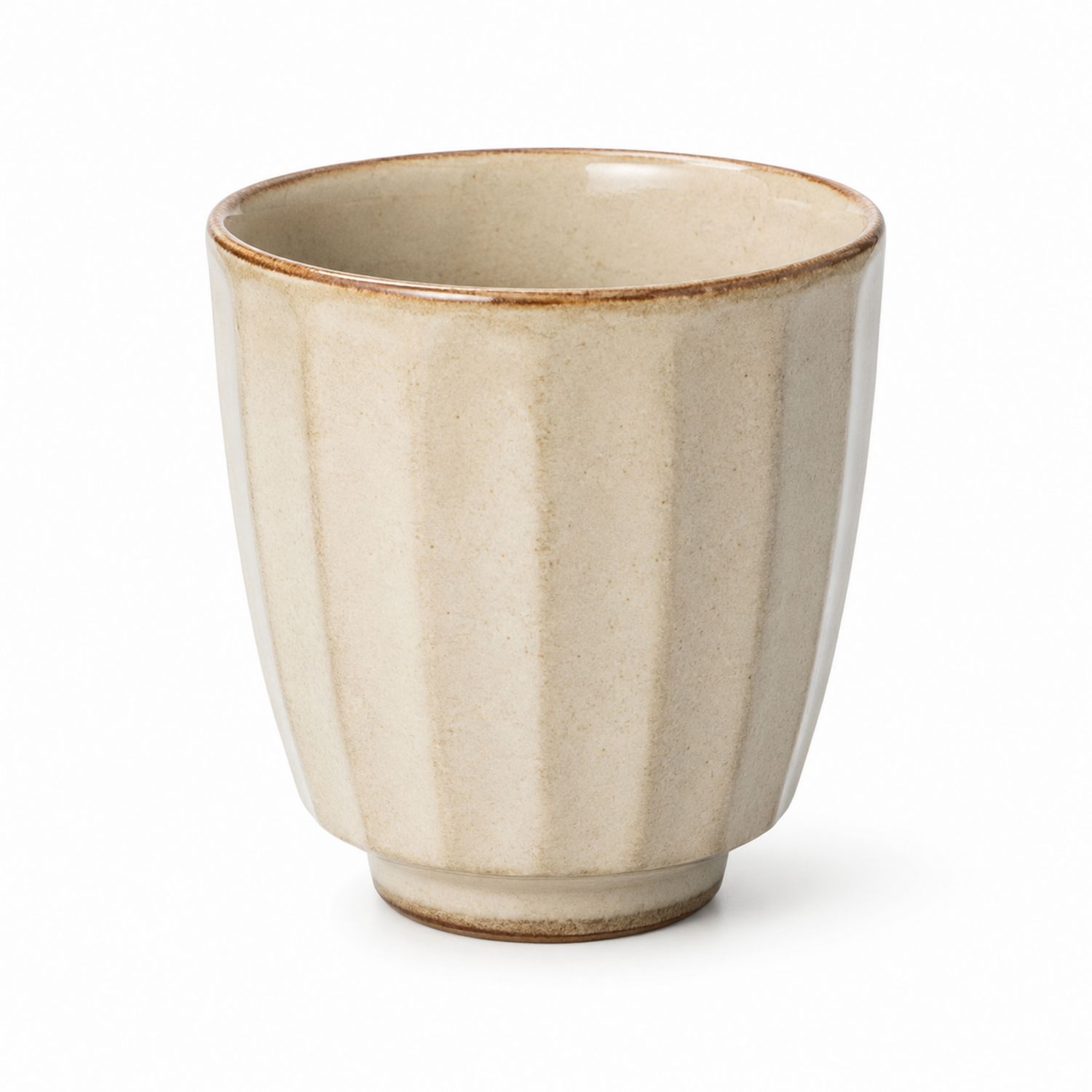 Taza de Cerámica Acanalada Beige 250ml