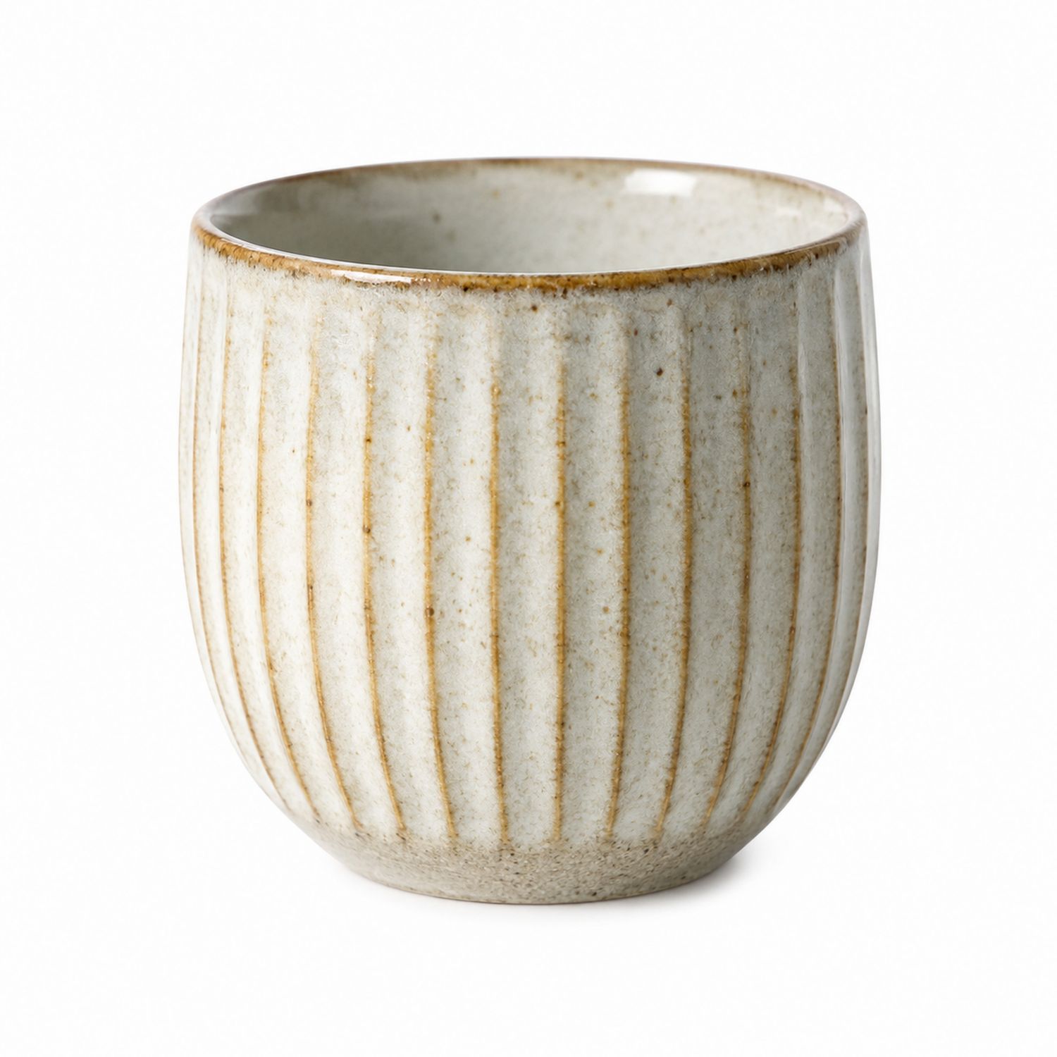 Taza de Cerámica Estriada Beige 250 ml