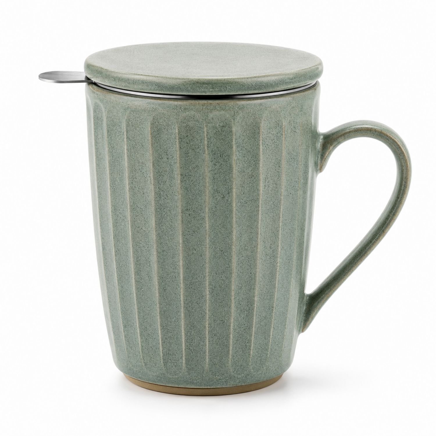Taza de cerámica con tapa y filtro verde 400ml