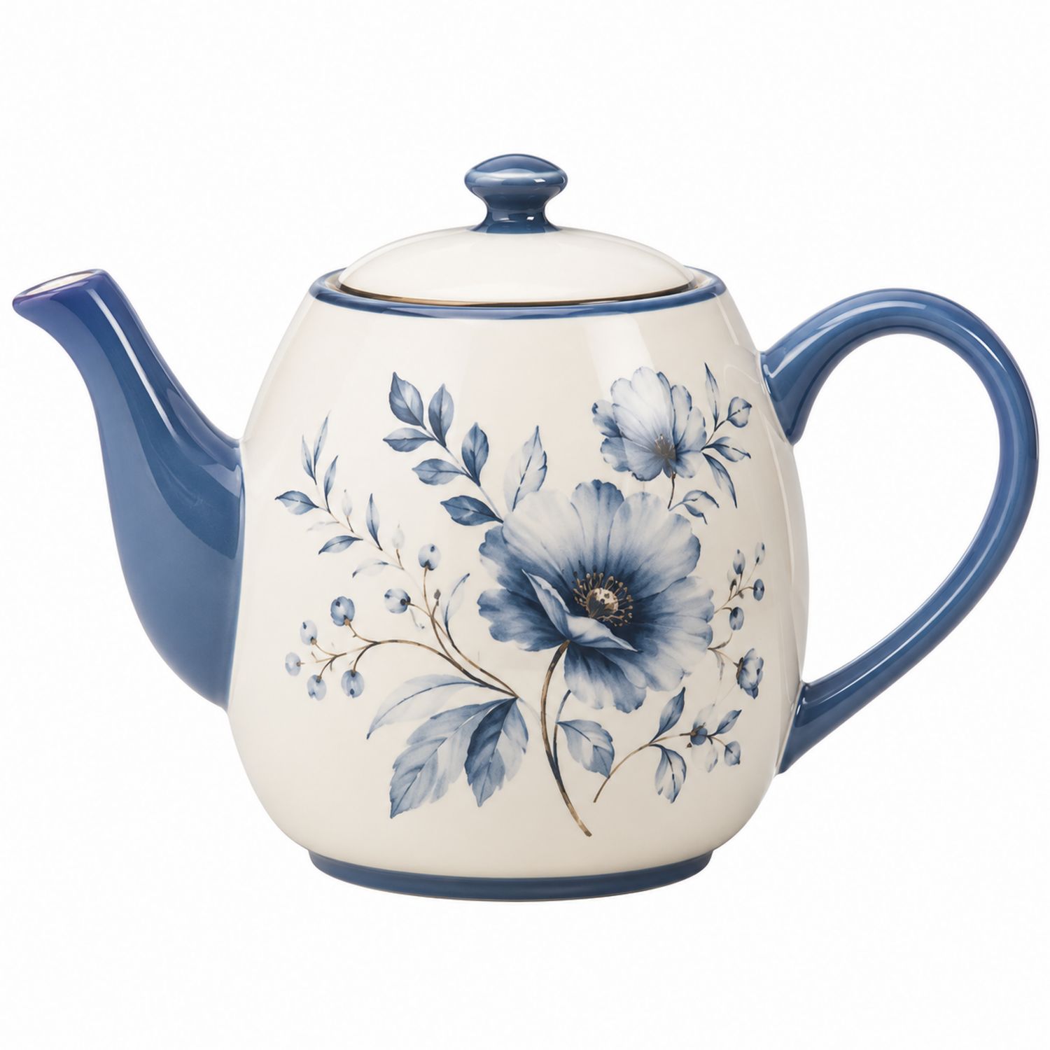 Tetera de Cerámica con Diseño Floral Azul 1L