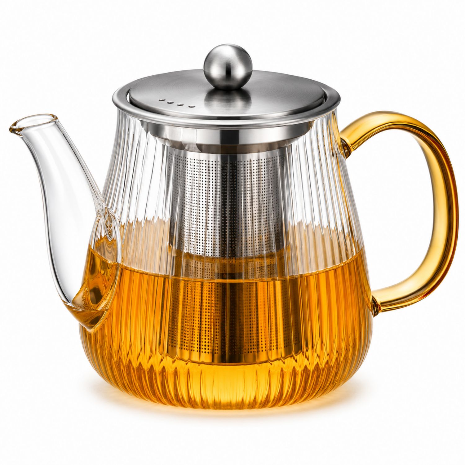 Tetera de Vidrio Transparente con Infusor de Acero Inoxidable 1500ml