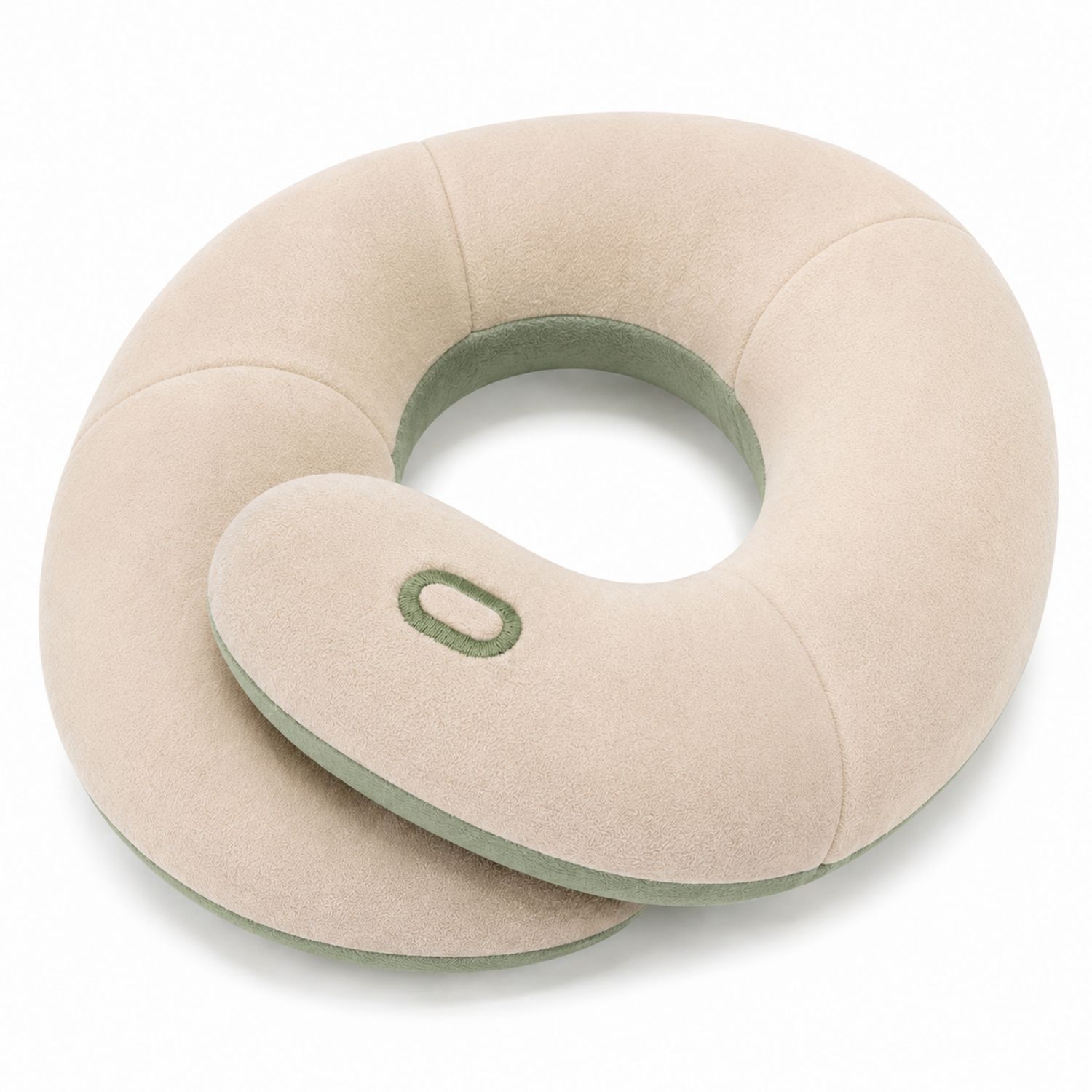 Cuscino da Viaggio Ergonomico Beige e Verde