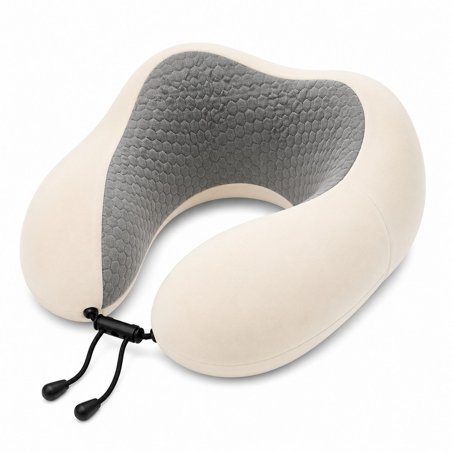 Cuscino da Viaggio Ergonomico Memory Foam Beige e Grigio