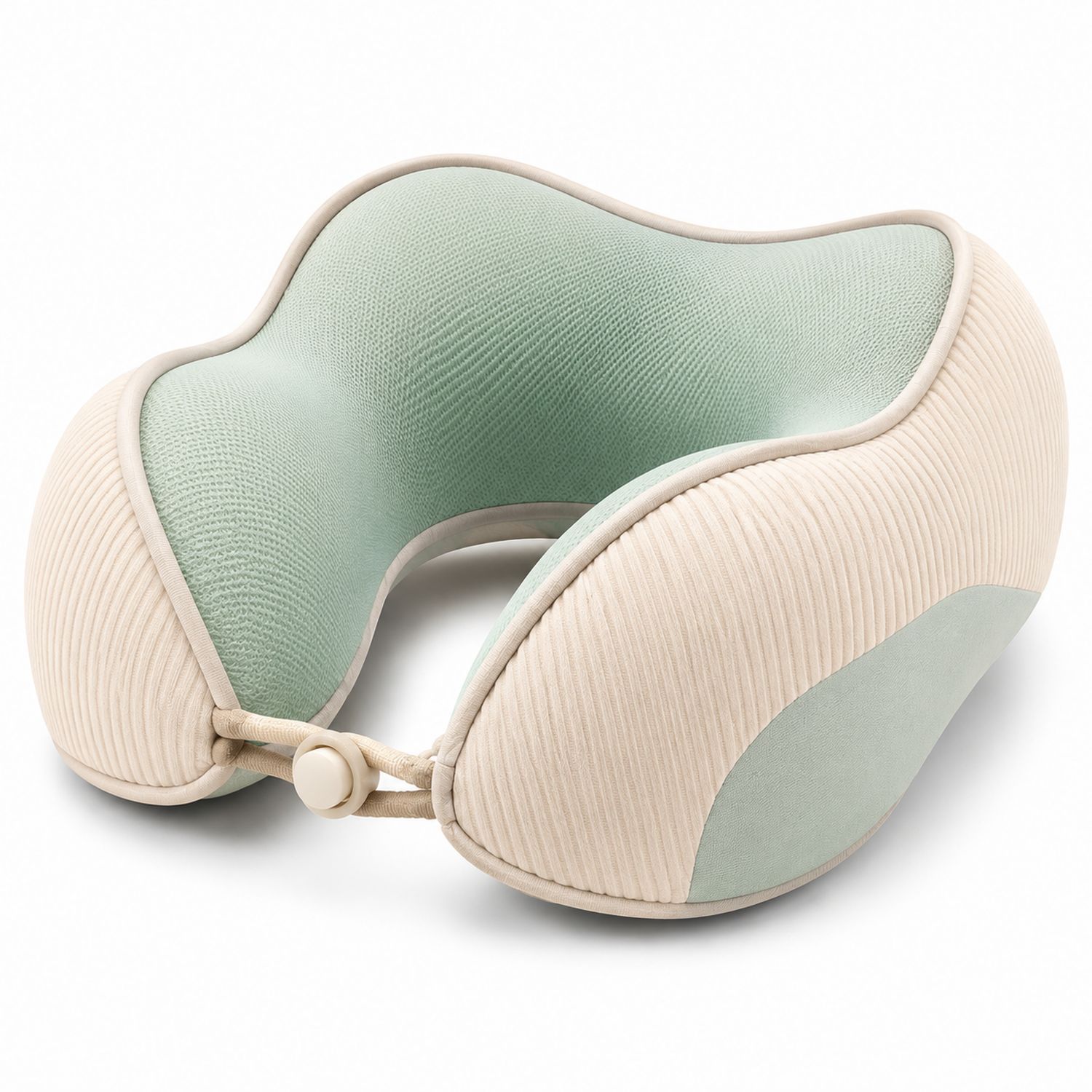 Cuscino da Viaggio Ergonomico Memory Foam Verde Chiaro/Beige