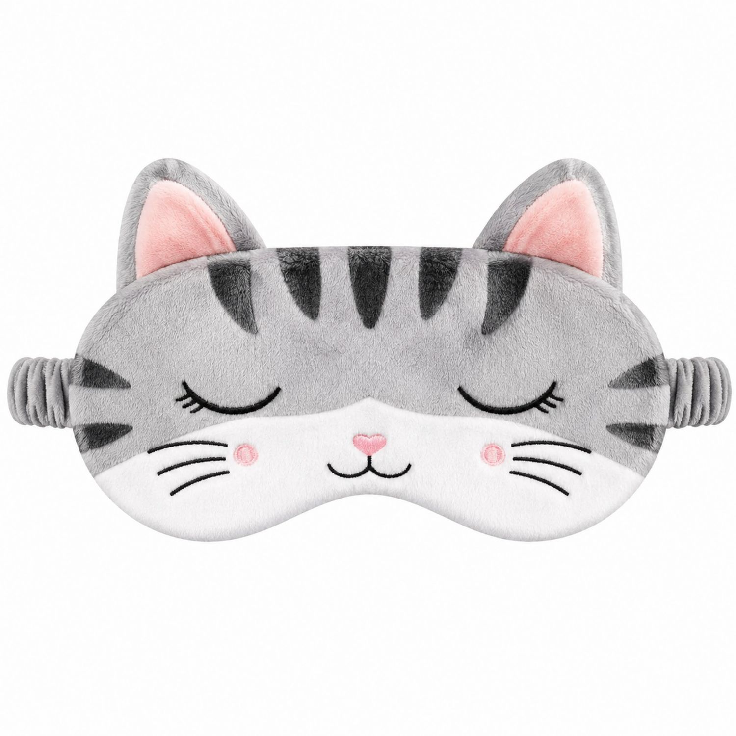 Mascherina per Occhi a Forma di Gatto Grigio con Orecchie