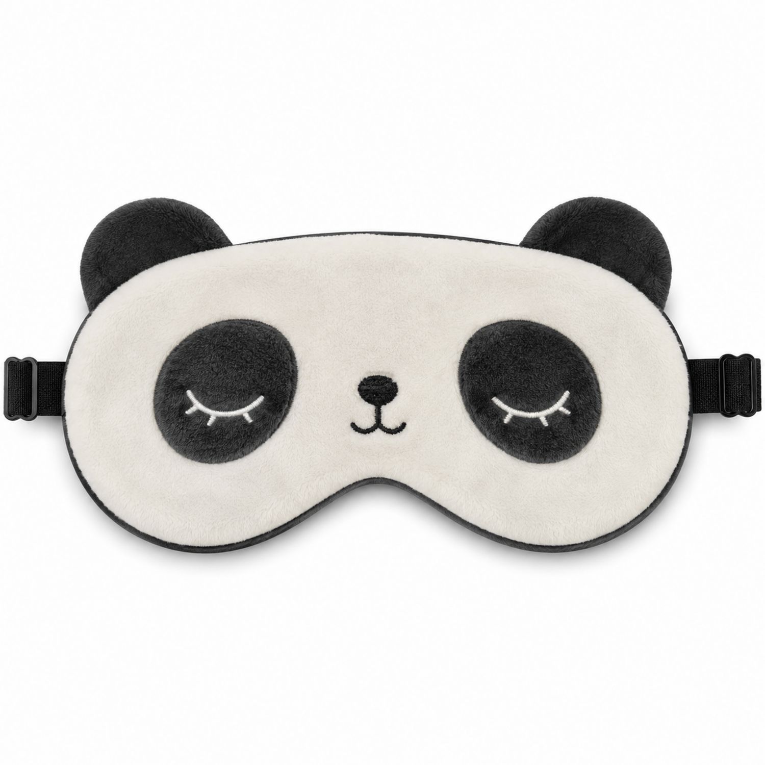 Maschera per Occhi Panda Regolabile Bianco-Nero