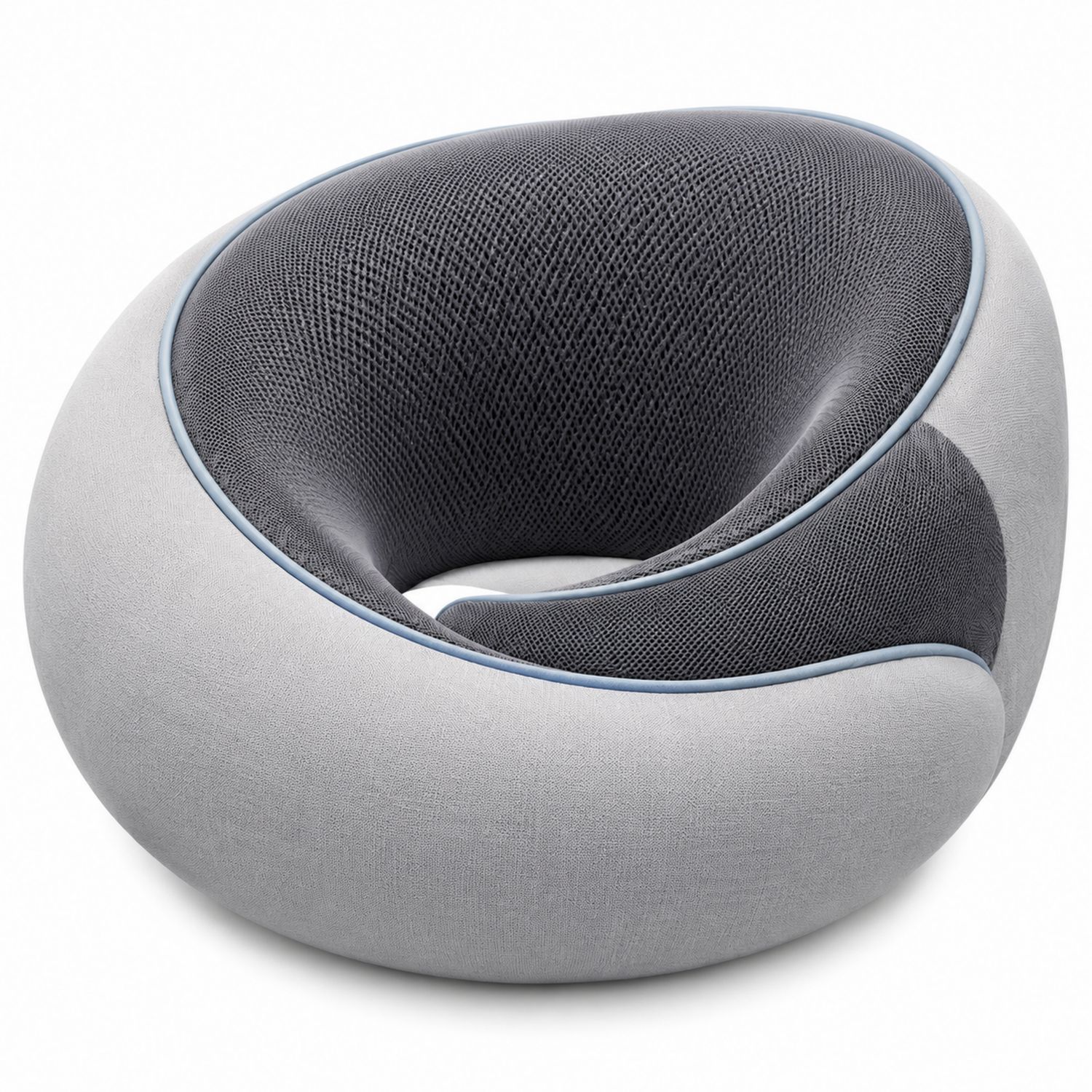 Cuscino da Viaggio Ergonomico Grigio e Nero
