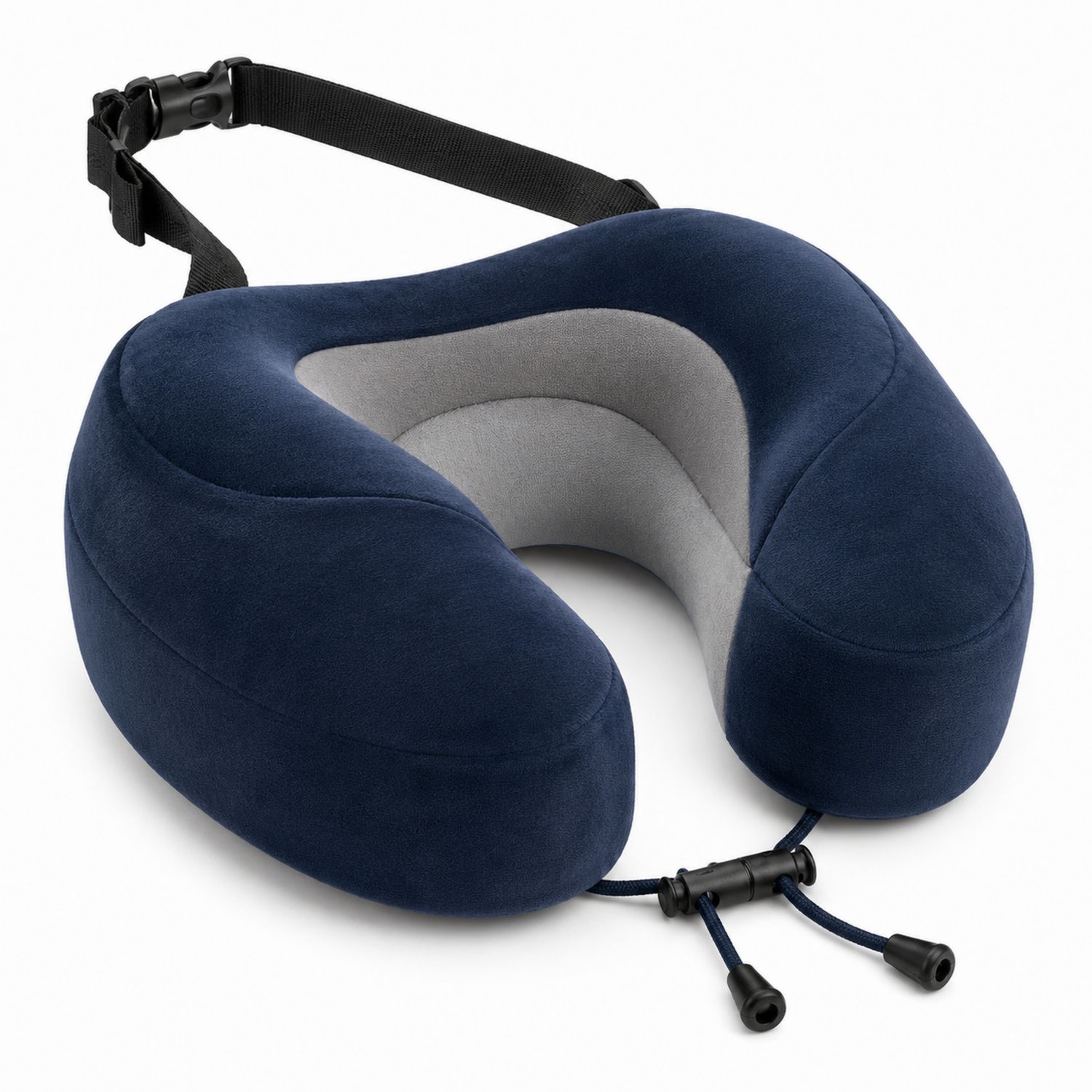 Cuscino da Viaggio in Memory Foam Ergonomico Blu e Grigio