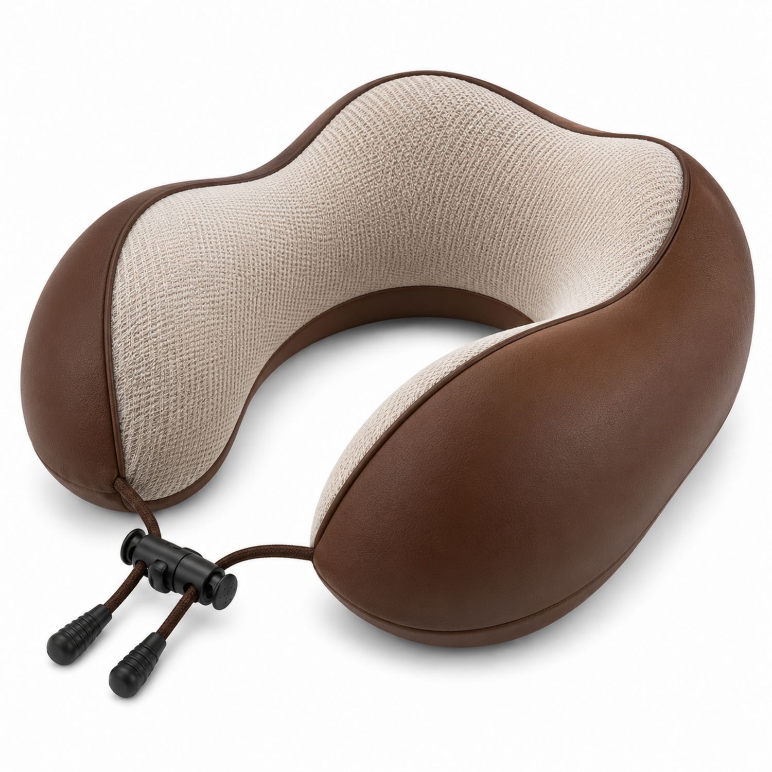 Cuscino da Viaggio Ergonomico in Schiuma Memory Marrone e Beige