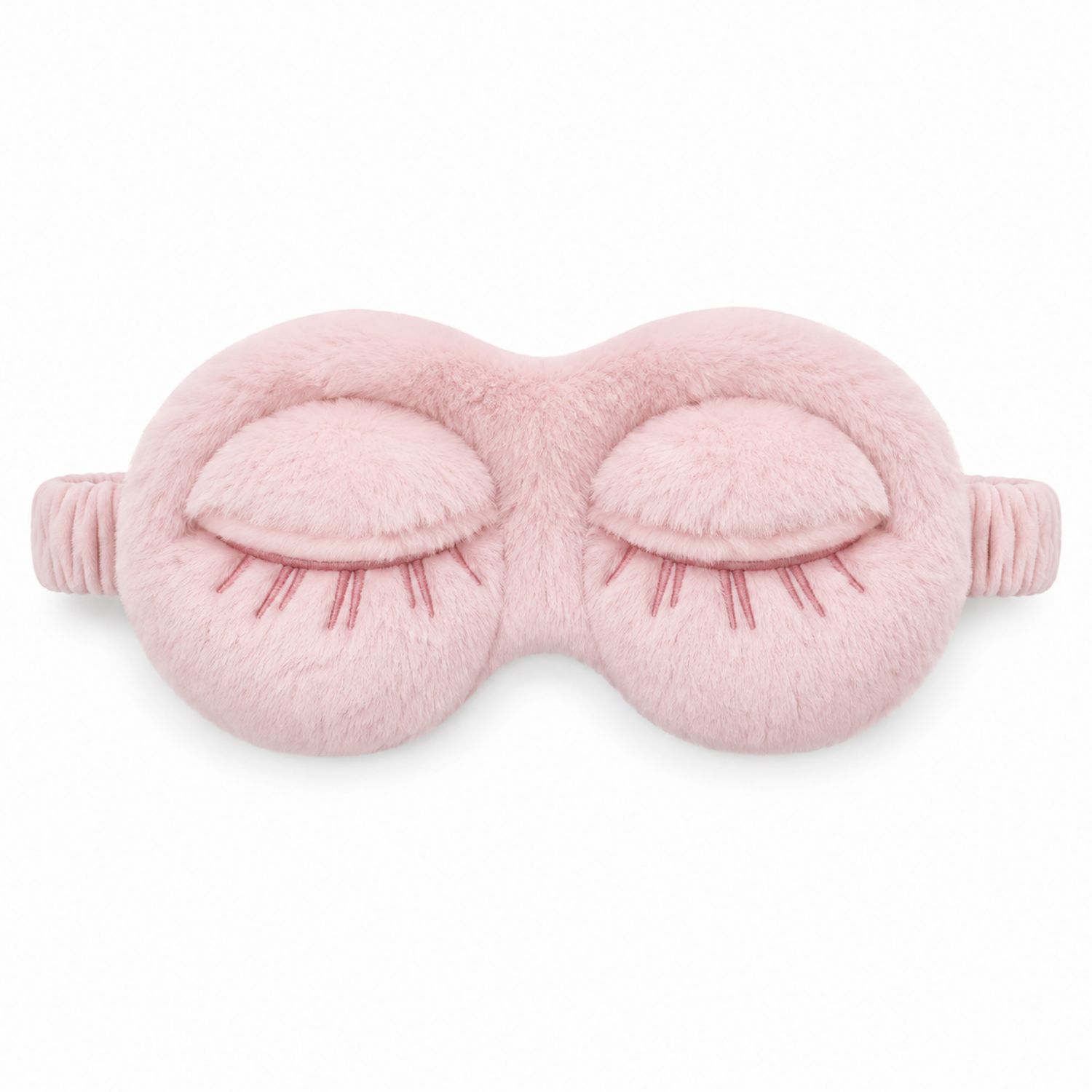 Maschera per Dormire Morbida Rosa con Design Occhi Chiusi