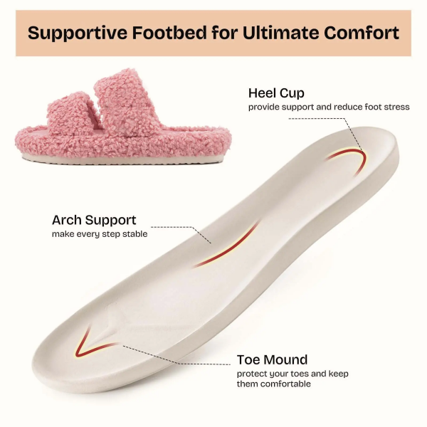 Women's Fuzzy Open-Toe Slippers