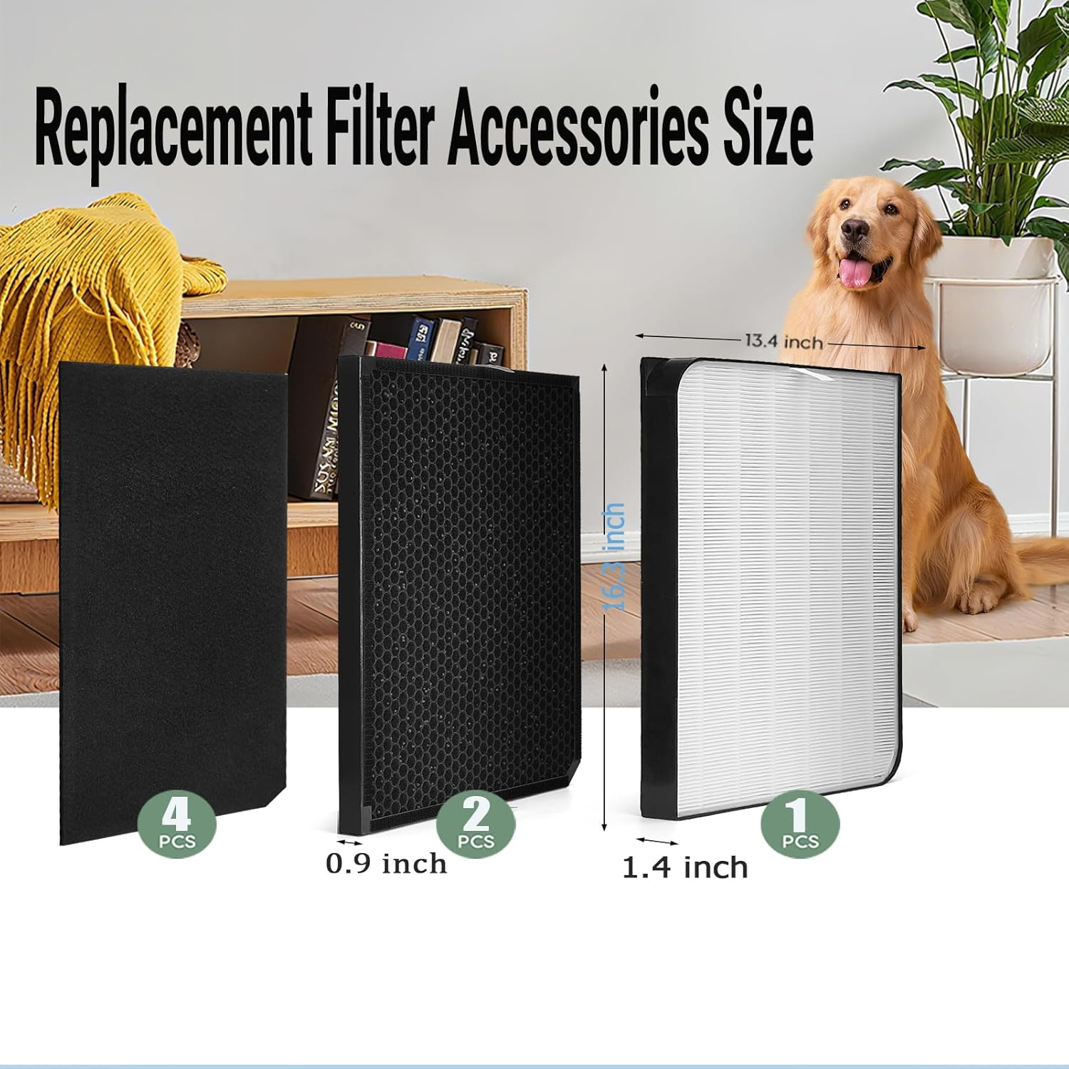 3500 Filter Replacement Set Plastic Frame Compatible with AD3000/AD3500, 3500i, 3000M, 3000Pro Air Purifier 7-Pack