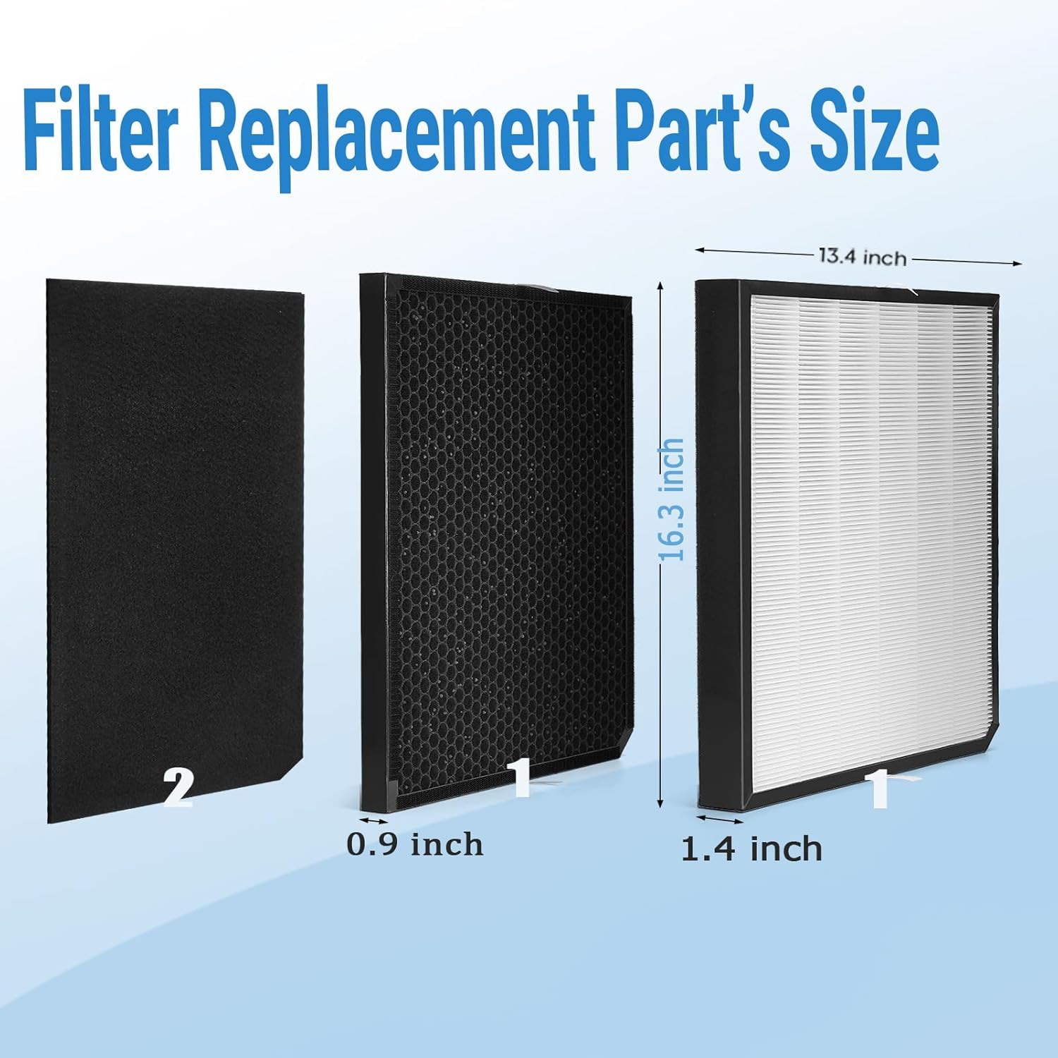 3500 Replacement Filter Set Compatible with AD3500 & 3500i 3000 3000M 3000Pro Air Purifiers, 4-Pack (1 Premi Filter, 1 Activated Carbon Filter, 2 Pre-Filters), Odor & Particle Removal