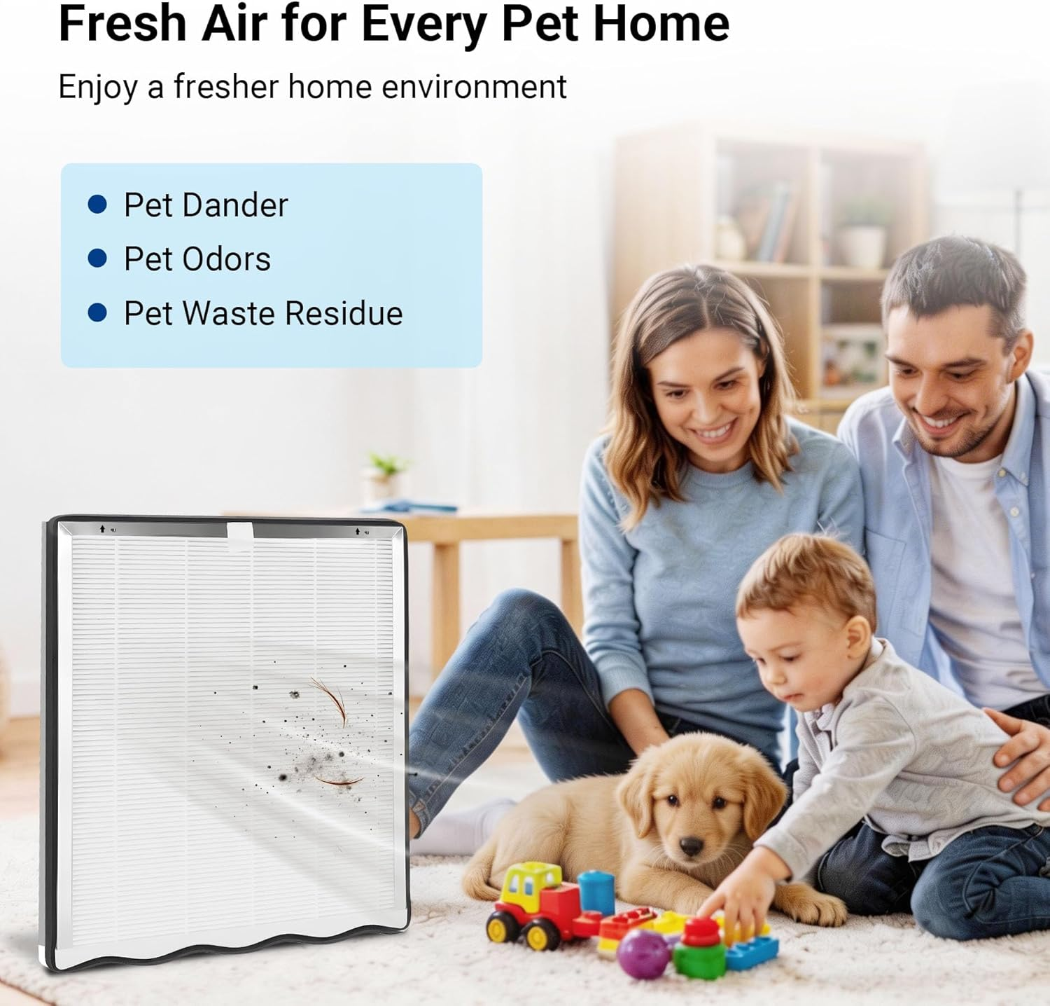 4 Pack APH4000 Filters Replacement Compatible with KNKA APH4000 Air Purifierb Replacement Activated Carbon Filter for Indoor Home