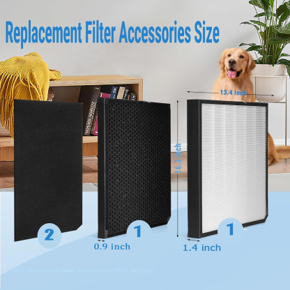 Filters Replacement Set for AD3500 Compatible with AD3500, 3500i Air Purifier Paper Frame Replacement Filter 4-Pack