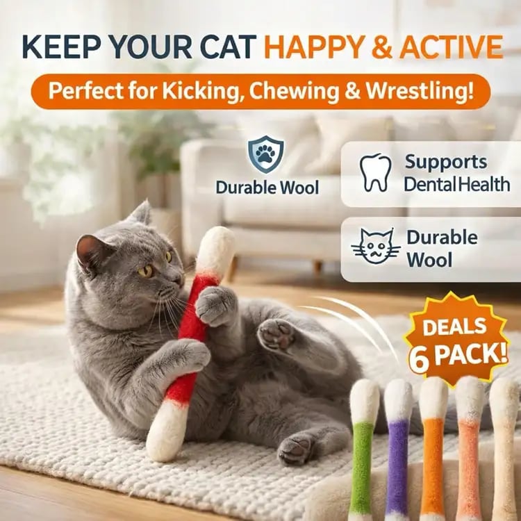 ❤For happy, healthy, and active indoor cats🐱Swabs Large Size Cat Toys with Catnip
