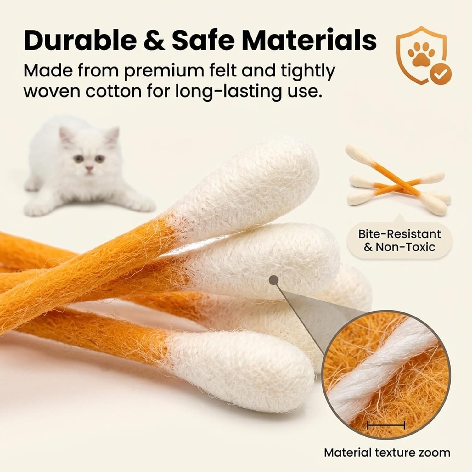 ❤For happy, healthy, and active indoor cats🐱Swabs Large Size Cat Toys with Catnip