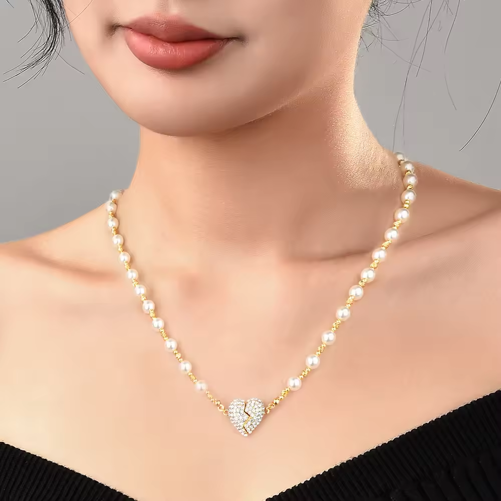 🏆2026 Hot Sale🎁14K Magnetic Heart Pearl Necklace