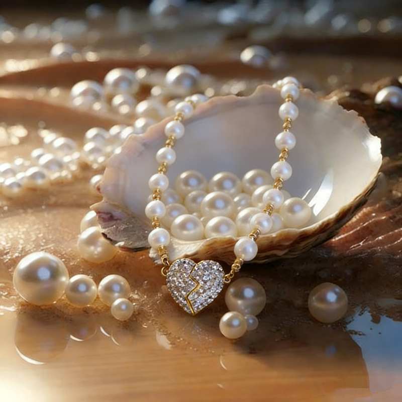 🏆2026 Hot Sale🎁14K Magnetic Heart Pearl Necklace