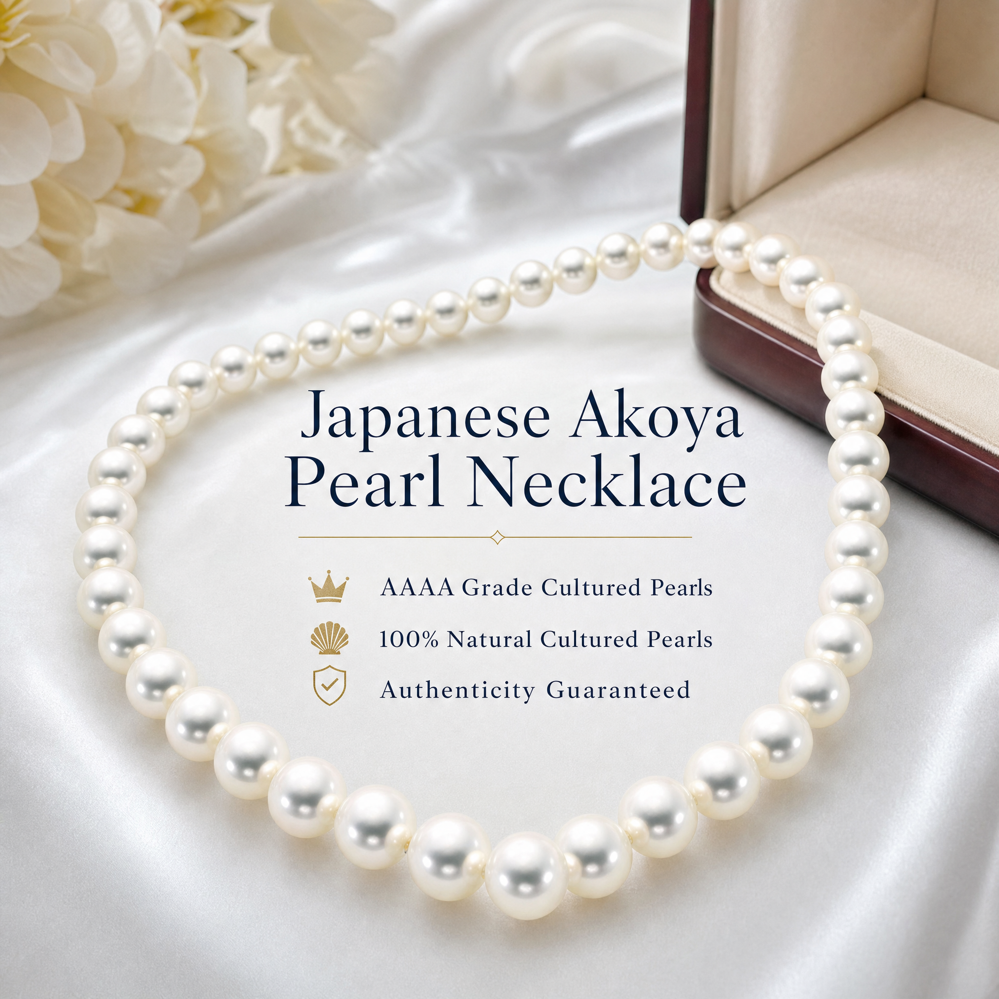 🎁✨ Akoya Pearl Necklace for Women – Timeless Elegant Pearl Jewelry Gift