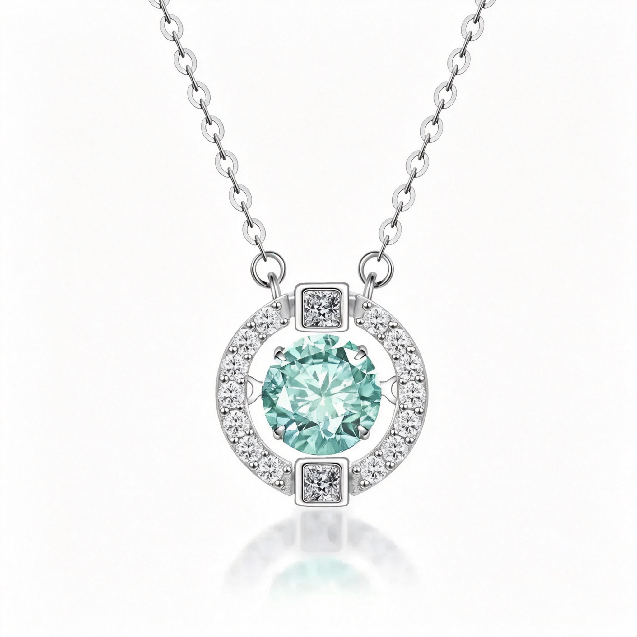 💎✨ A Gift That Sparkles Forever – Halo Moissanite Necklace