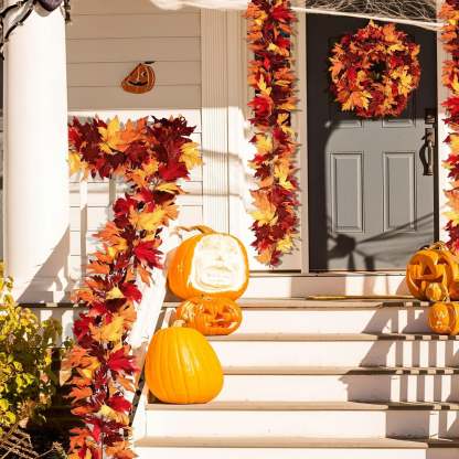 🍁Special Fall Sale 50% OFF🎃Fall Wreath with Pumpkin Maple Leaves