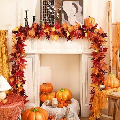 🍁Special Fall Sale 50% OFF🎃Fall Wreath with Pumpkin Maple Leaves