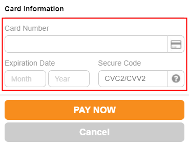 Card input details