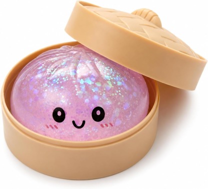 🔥 Glitter Dumpling Squishy – Cute Stress Relief Desk Toy