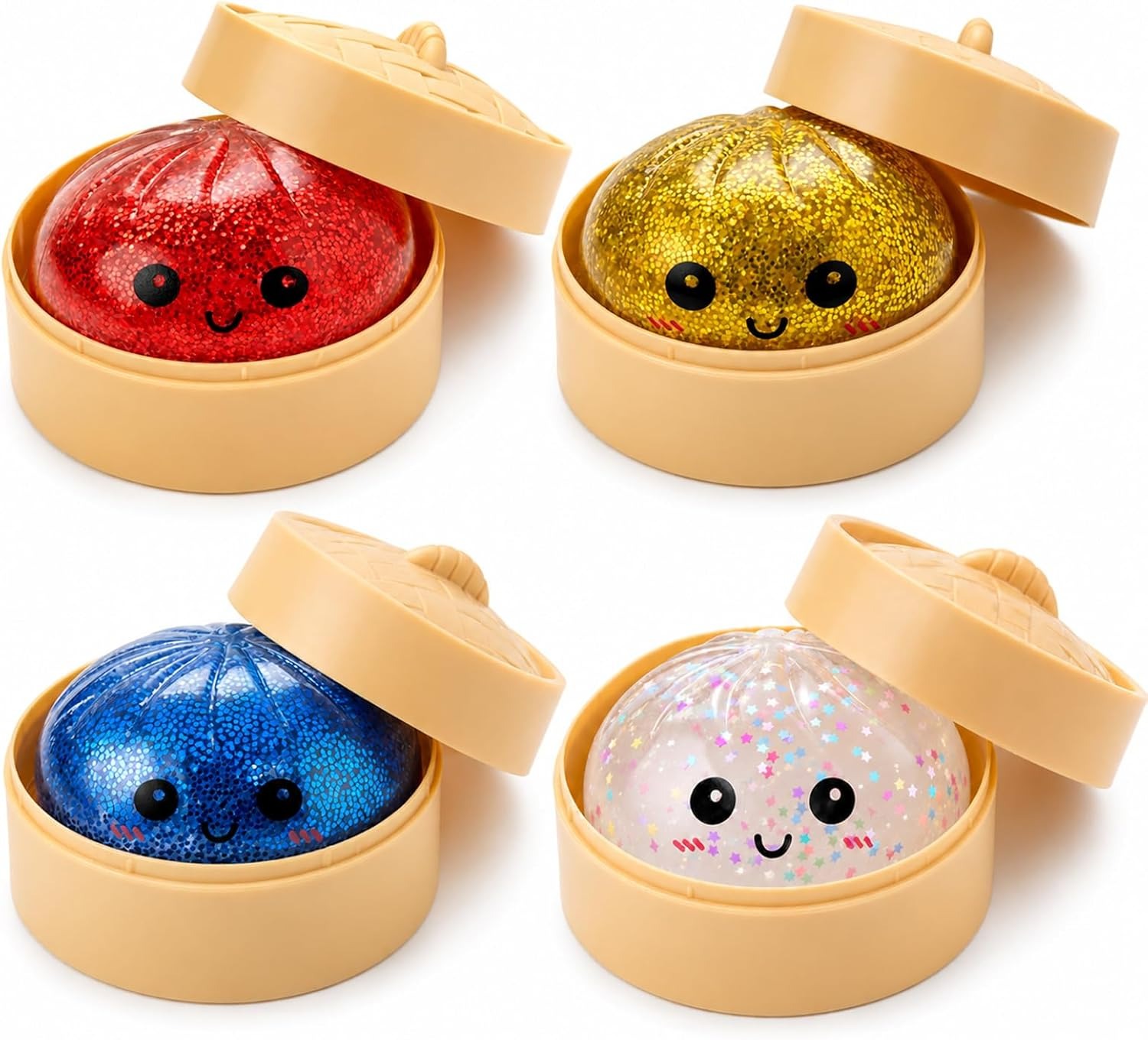 🔥 Glitter Dumpling Squishy – Cute Stress Relief Desk Toy